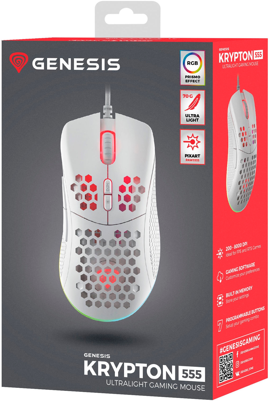 Genesis Gaming-Maus »KRYPTON 750«, kabelgebunden