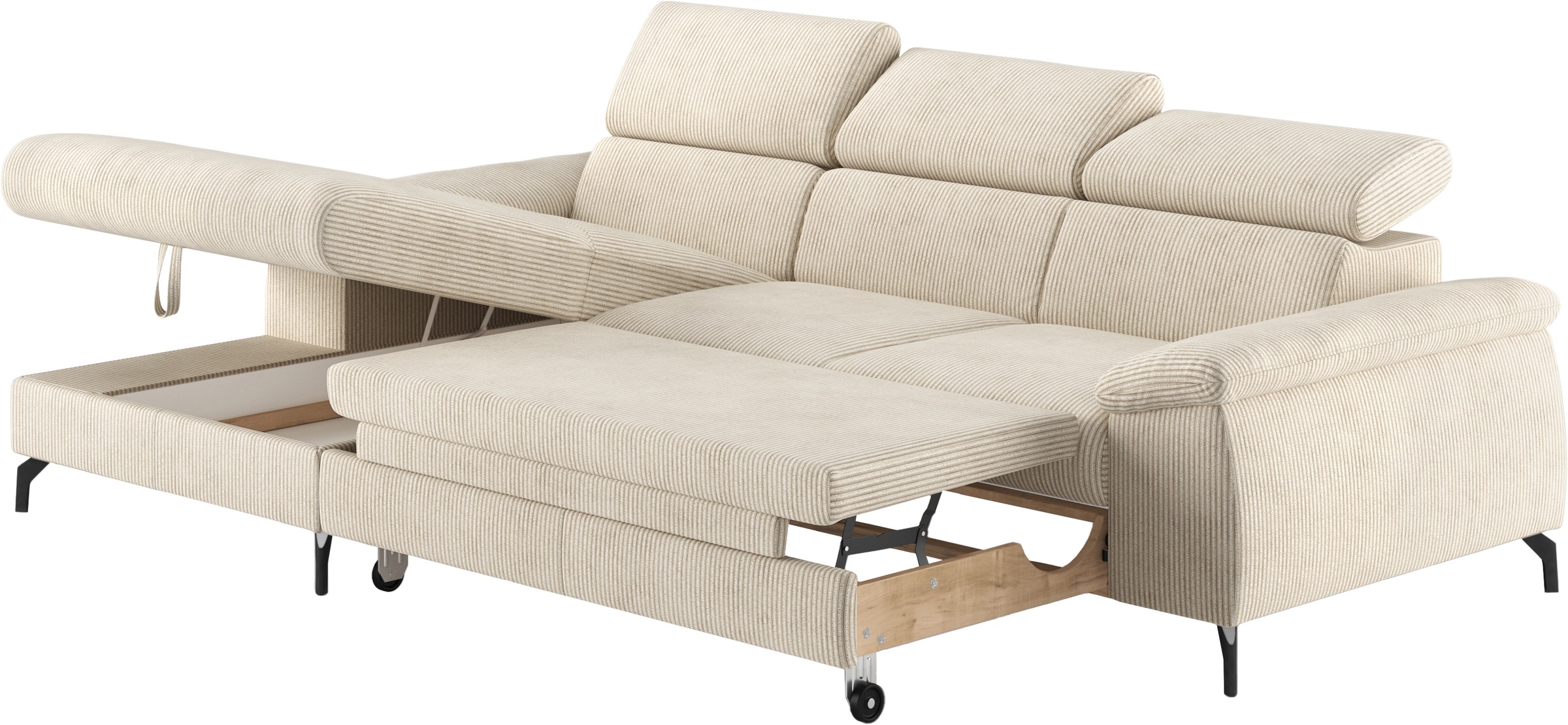 COTTA Ecksofa »Kitty L-Form, B: 242 cm«, mit Kopfteilverstellung, optional Bettfunktion & Bettkasten