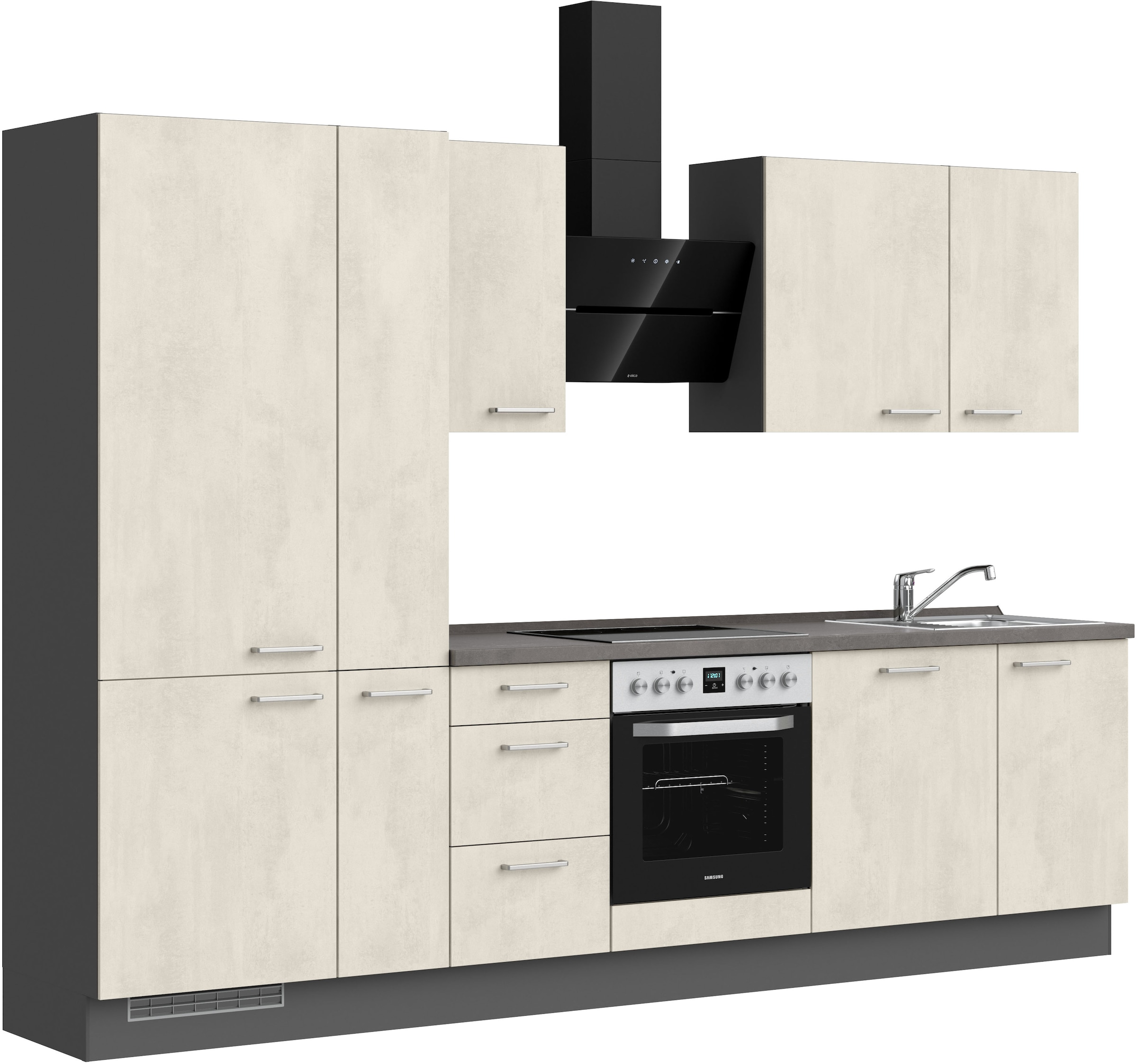 nobilia® Küchenzeile »"Riva II"«, vormontiert, Ausrichtung wählbar, Breite 300 cm, wahlw. mit E-Geräten
