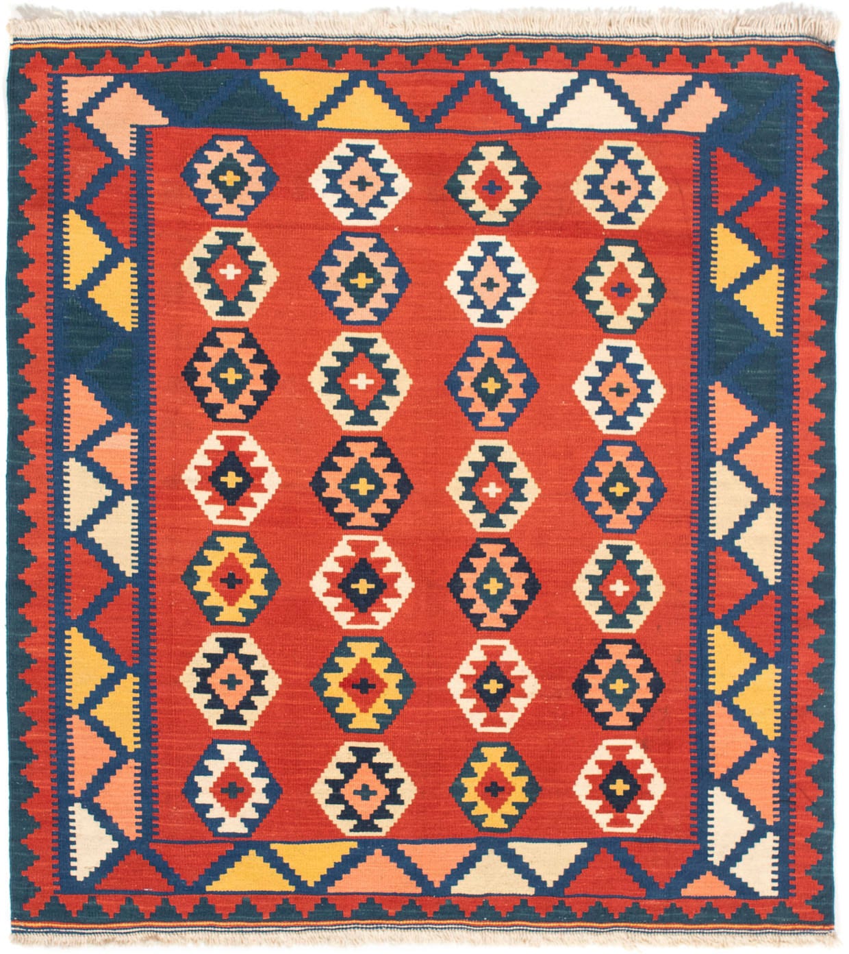 morgenland Wollteppich »Kelim - Oriental quadratisch - 106 x 99 cm - dunkel günstig online kaufen