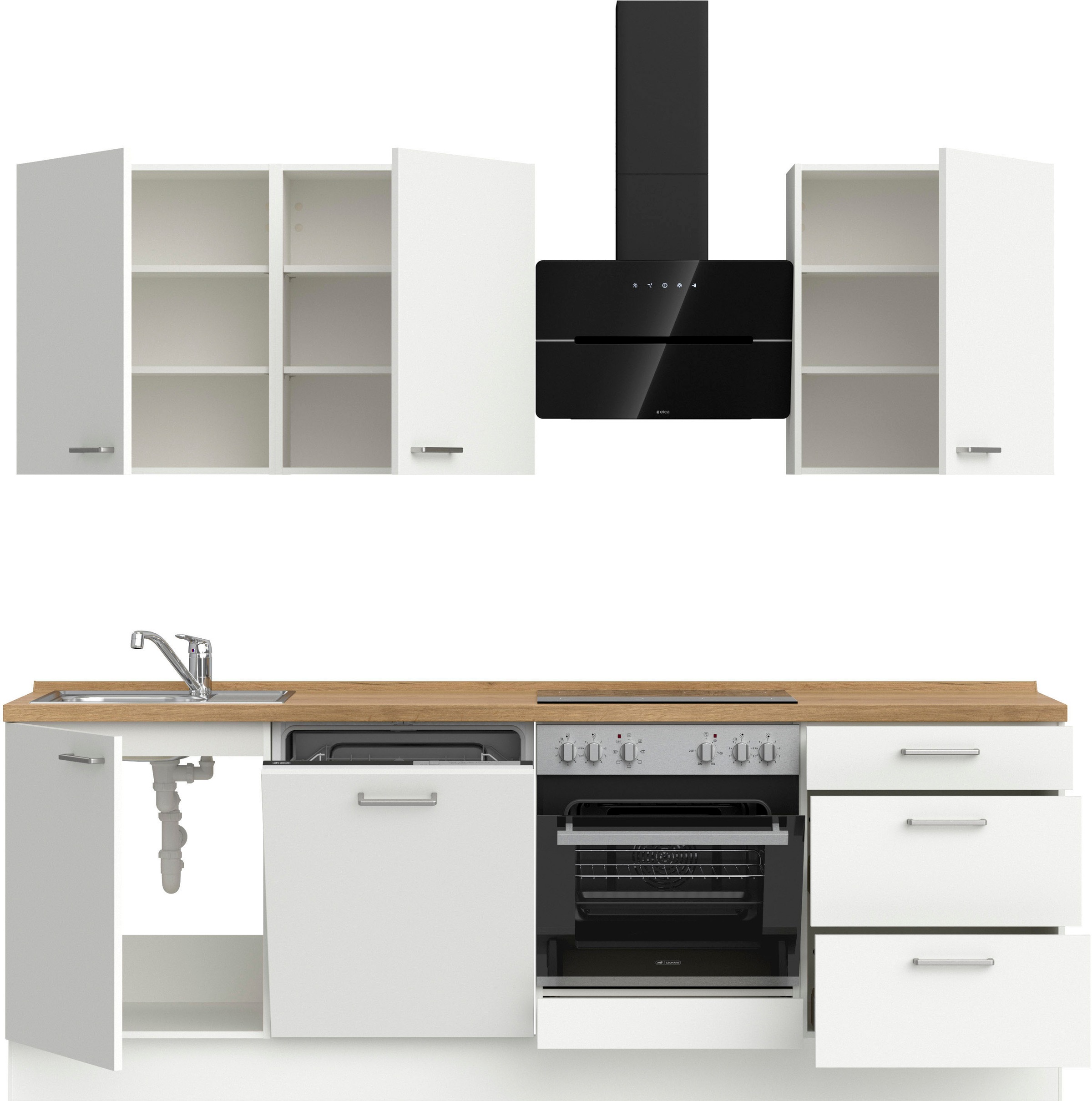 nobilia® Küchenzeile »"Touch II"«, vormontiert, Ausrichtung wählbar, Breite 240 cm, wahlw. mit E-Geräten