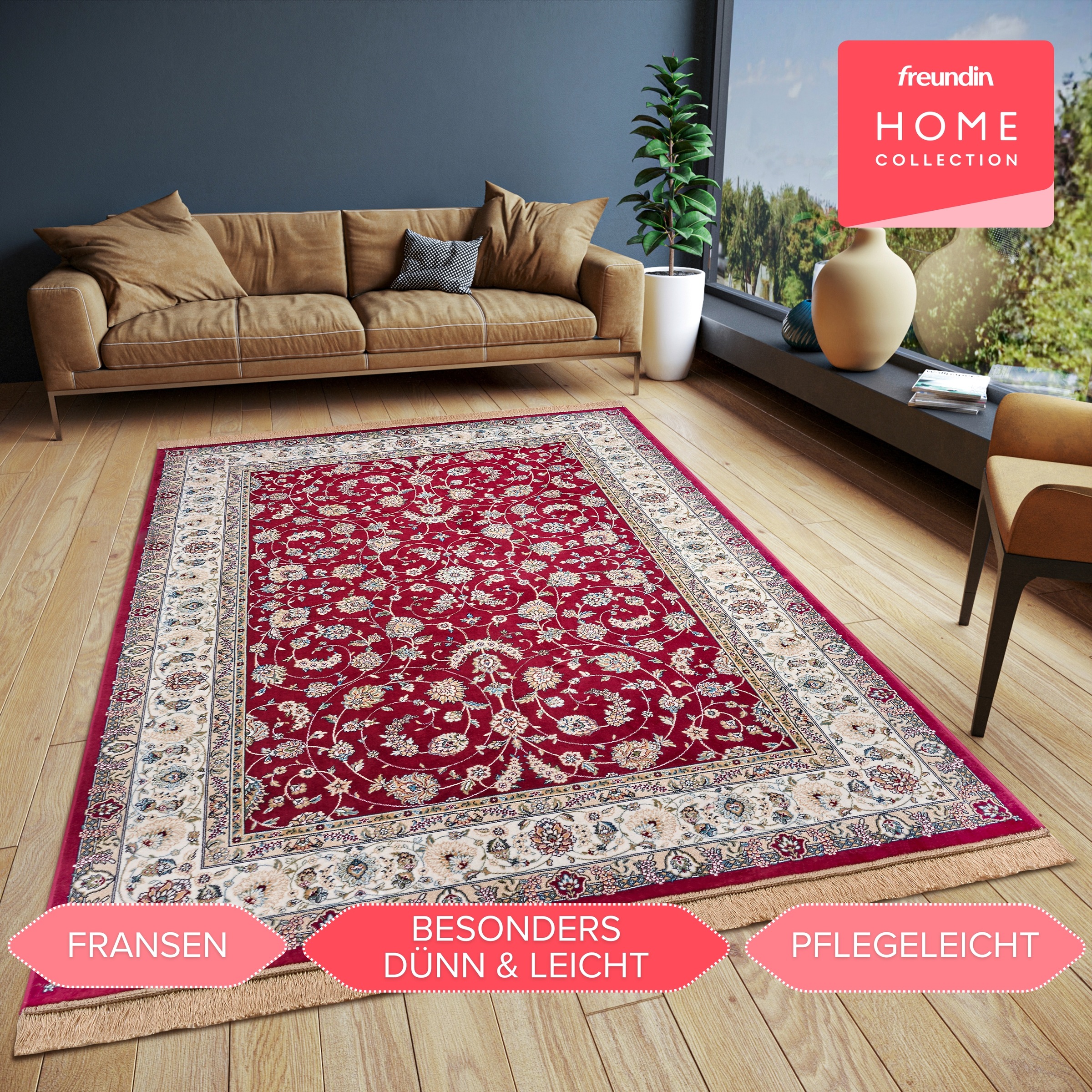 freundin Home Collection Teppich »Djamila«, rechteckig, 3 mm Höhe, Orient-D günstig online kaufen