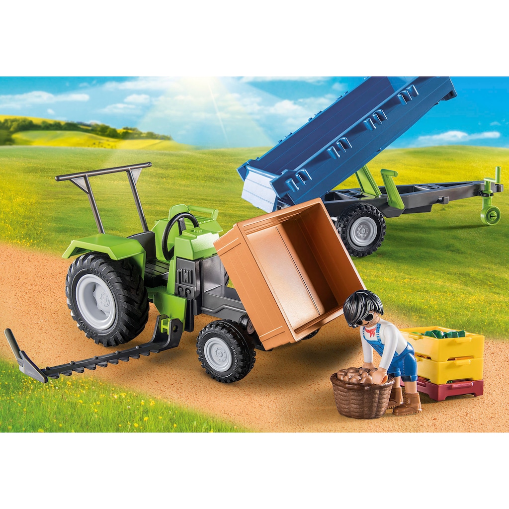 Playmobil® Konstruktions-Spielset »Traktor mit Hänger (71249), Country«, teilweise aus recyceltem Material; Made in Germany