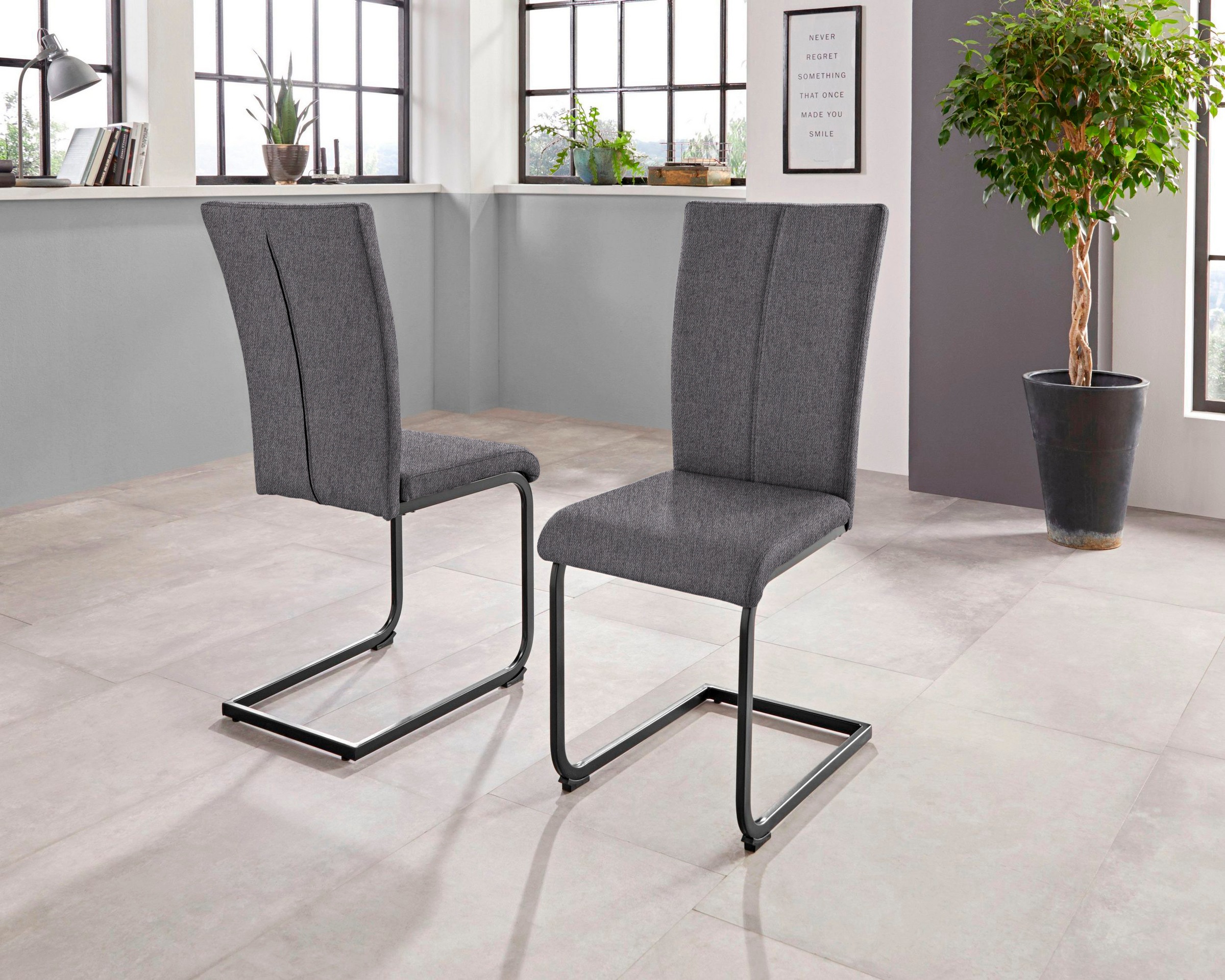 Home affaire Freischwinger »Oliver« (Set) 2 Stk. Microfaser Stuhl belastbar günstig online kaufen