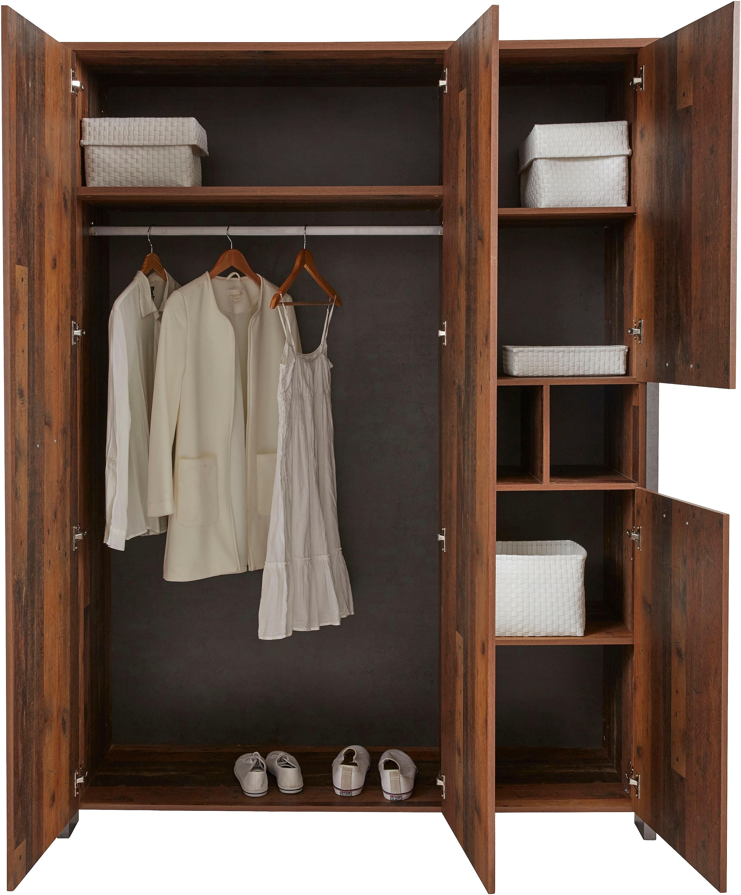 FORTE Kleiderschrank »Clif«, (Maße: B/H/T ca. 156x205x52 cm), mit Spiegelauflage