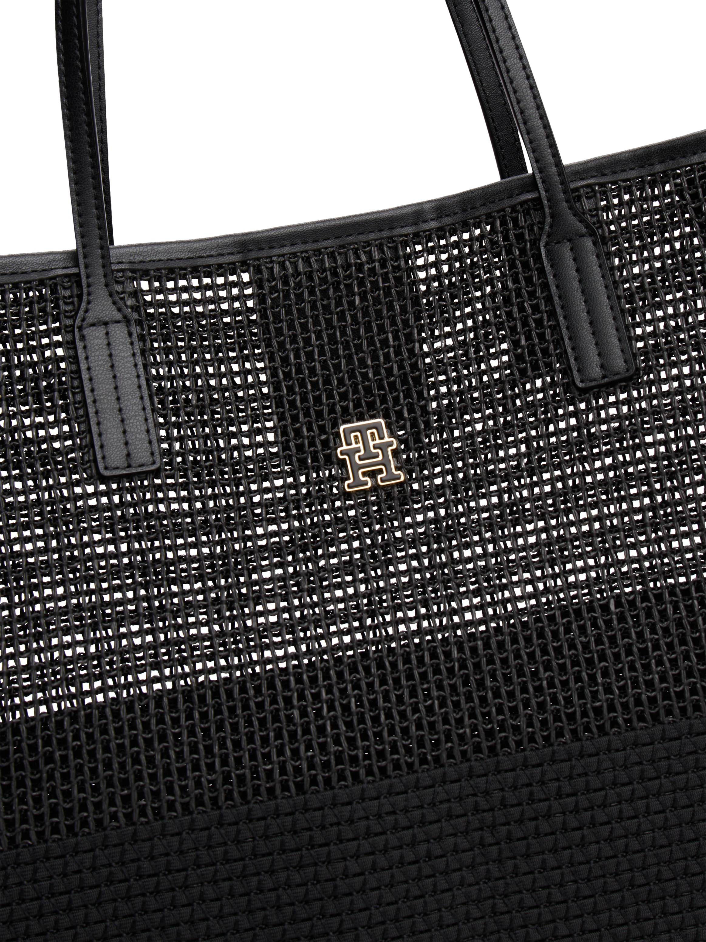 Tommy Hilfiger Tragetasche »TH CITY SUMMER TOTE WOVEN«, Damen Umhängetasche, Schultertasche mit TH-Logoemblem