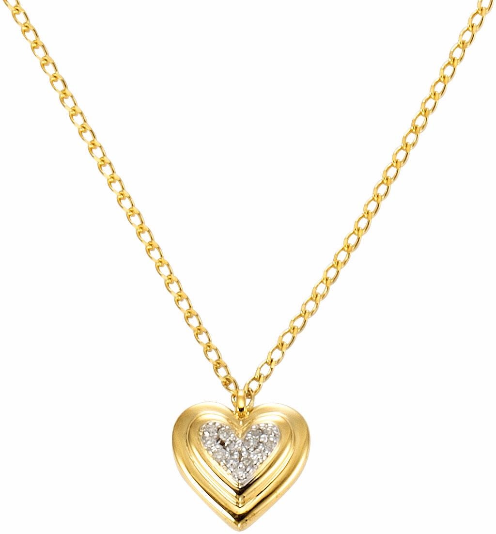 Kette mit mit Anhänger Diamanten Geschenk, »Schmuck kaufen online Firetti Herz«,