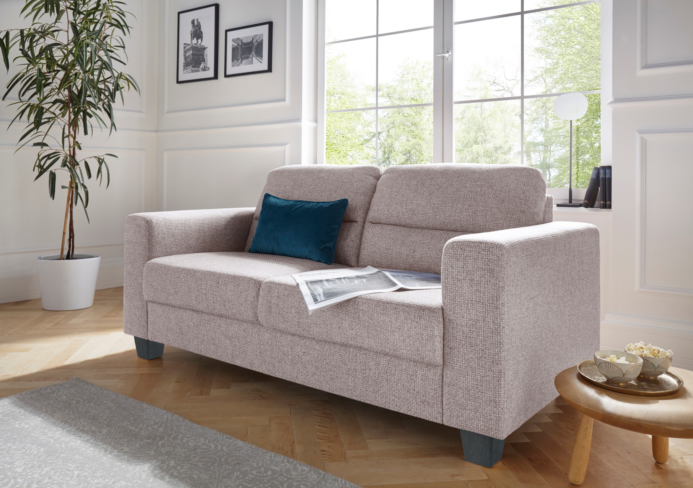 TRENDMANUFAKTUR 2,5-Sitzer »Chamber mit hohem Sitzkomfort«, in zeitloser Optik, Kopfstützen optional bestellbar