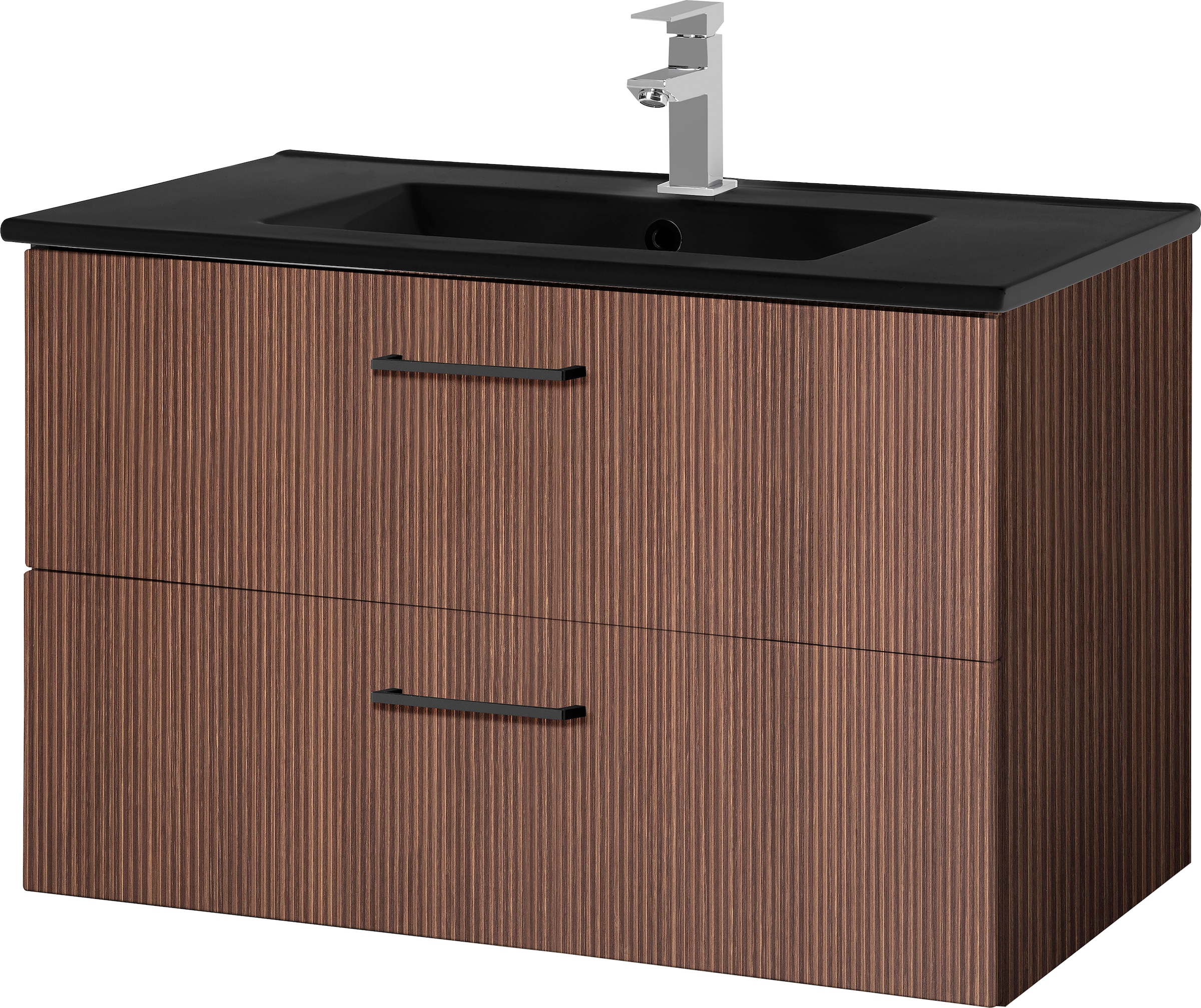 welltime Waschtisch »Trento Badezimmerschrank mit Becken Bestseller«, Badmöbel in Breite 80 cm, Waschplatz mit 2 Schubladen, Badschrank