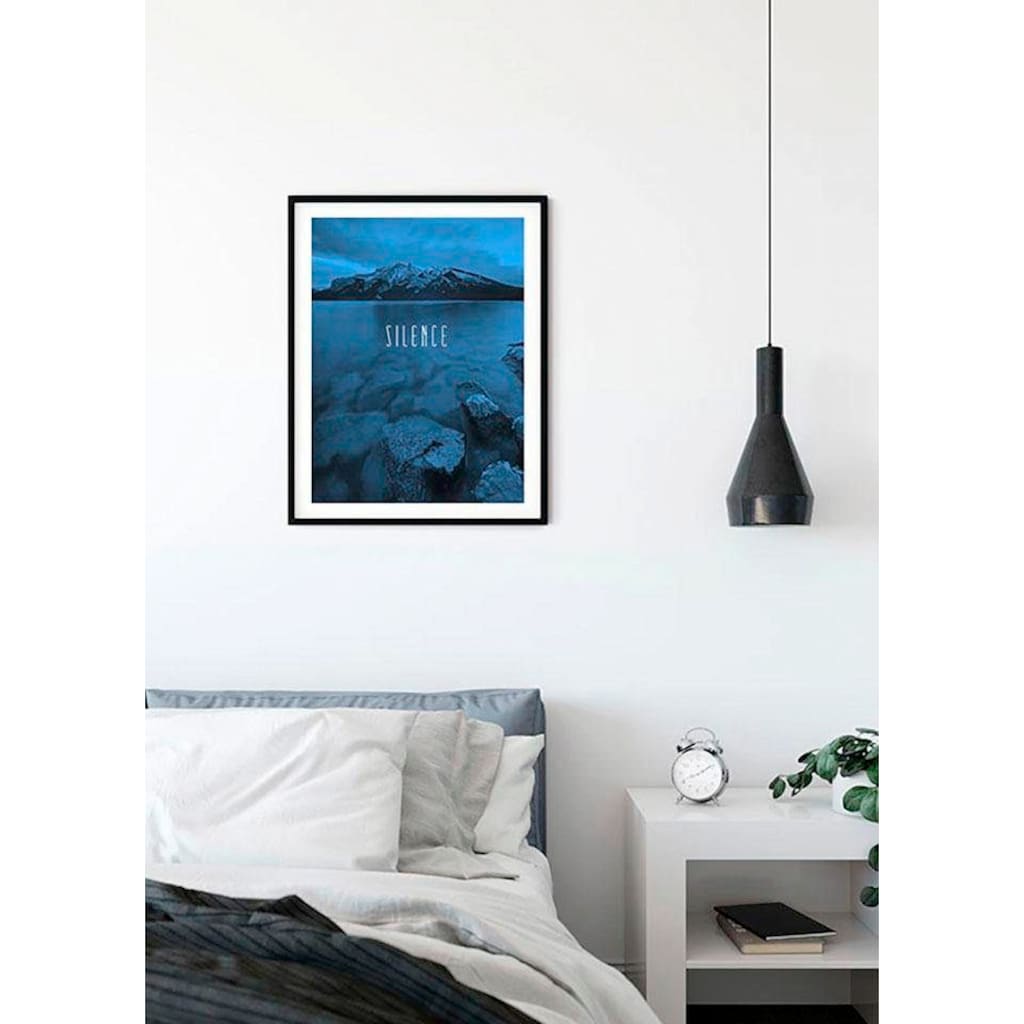 Komar Poster »Word Lake Silence Blue«, Natur, (1 St.)