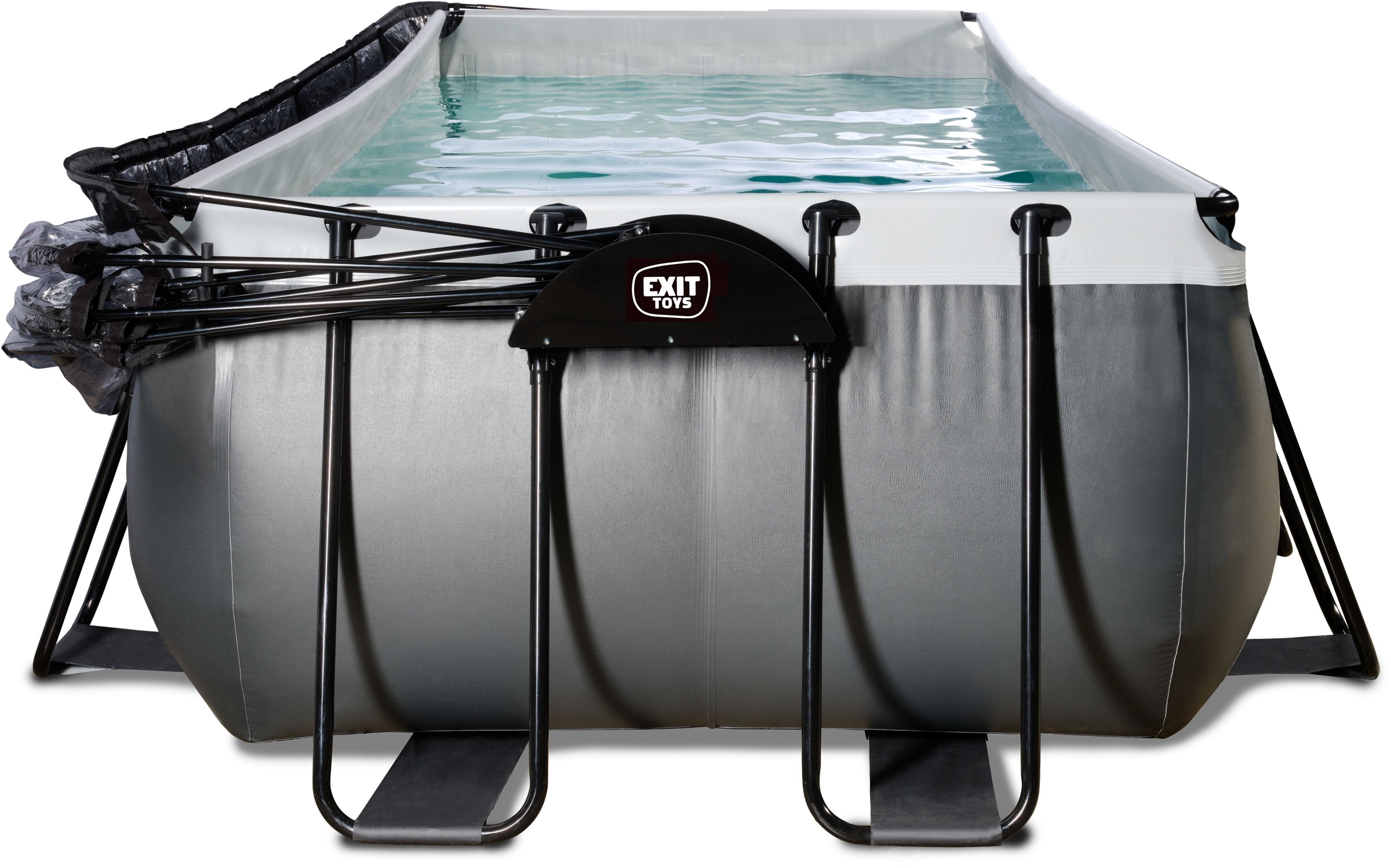 EXIT Framepool »inkl. Poolabdeckung und Wärmepumpe«, (Set, 5 tlg.), 5-tlg., BxLxH: 200x400x100 cm, mit Sandfilteranlage und Poolleiter
