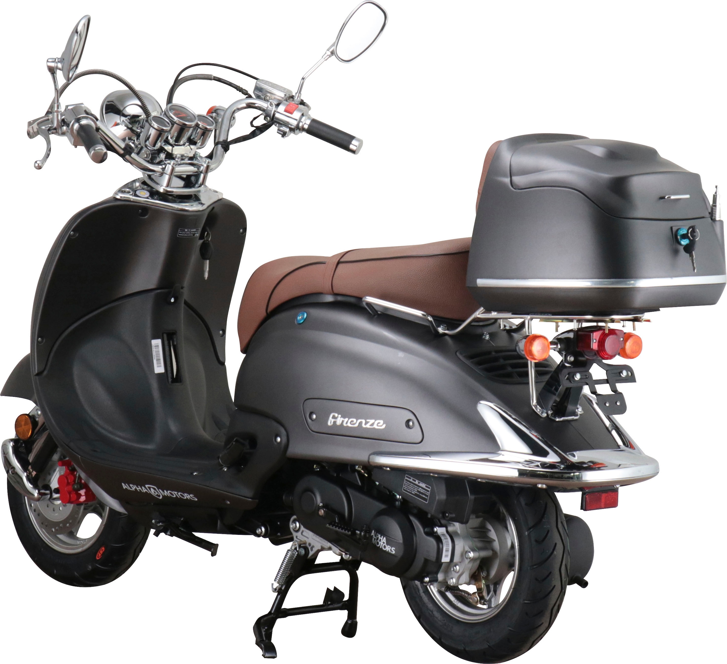 Alpha Motors Motorroller »Retro Firenze«, 50 cm³, 25 km/h, Euro 5, 2,72 PS, (mit Topcase), mit Lenkerschloss, im Retro-Look