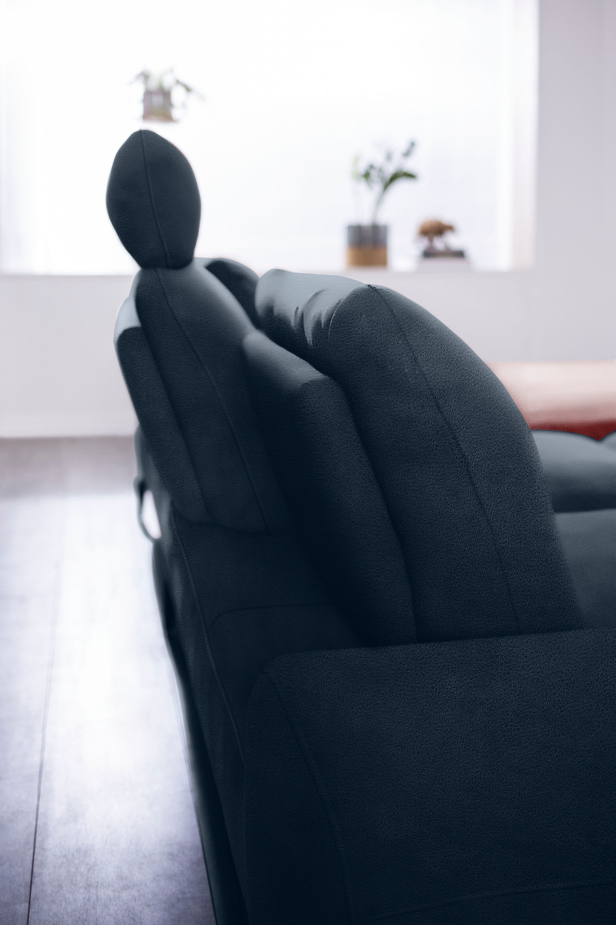 W.SCHILLIG Ecksofa »valentinoo, Designsofa, bequem, elegant und zeitlos, L-Form«, (Set), inklusive Hocker, mit Sitztiefenverstellung, Breite 299 cm