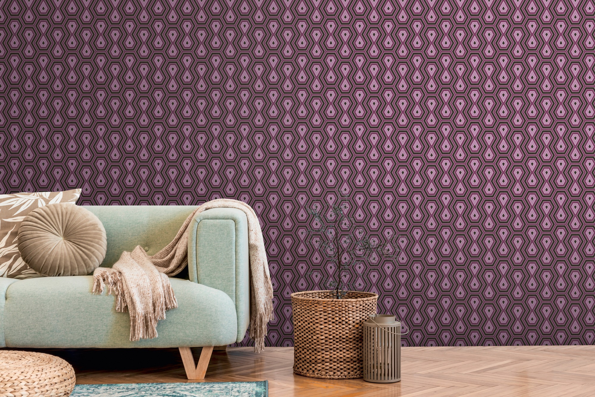 Architects Paper Vliestapete »Jungle Chic«, geometrisch-grafisch-Retro, Geometrische Tapete Retro Vintage Tapeten Wohnzimmer Schlafzimmer Flur