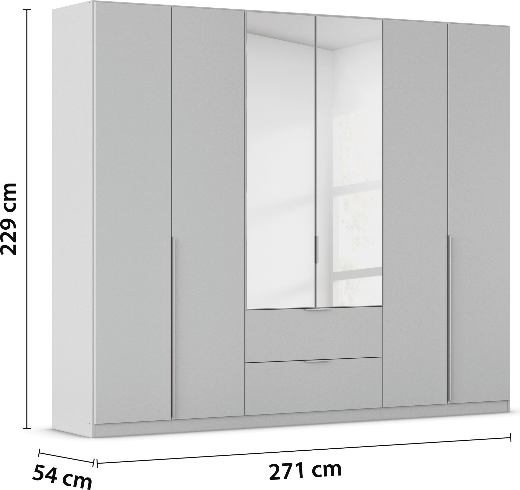 rauch Drehtürenschrank »Kleiderschrank Schrank Garderobe AGORDO mit Dekor- oder Hochglanzfront«, (in zwei Griff-Farben mit Dekor- oder Hochglanzfront), mit Außenschubkästen, in 6 Breiten und 2 Höhen MADE IN GERMANY