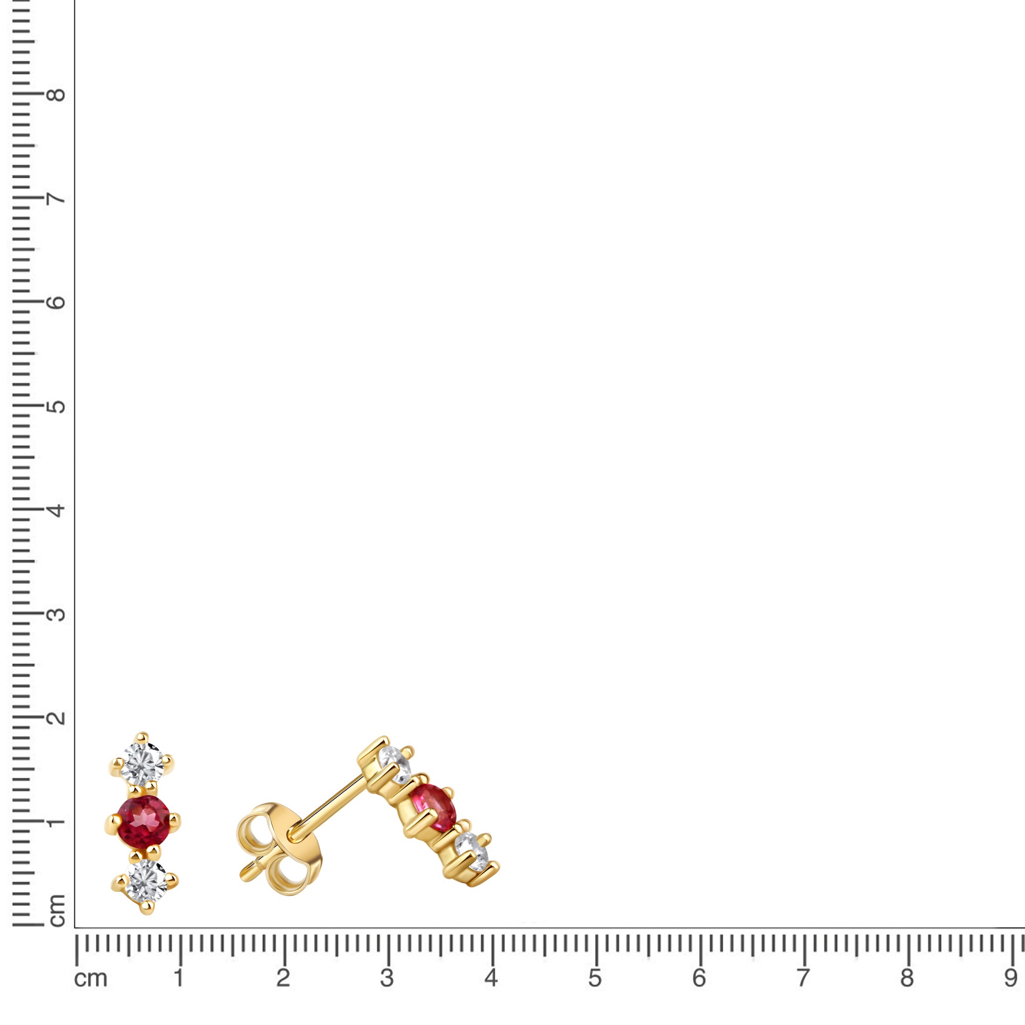 Vivance Paar Ohrstecker »375/- Gelbgold glanz Zirkonia und pionk Topas«