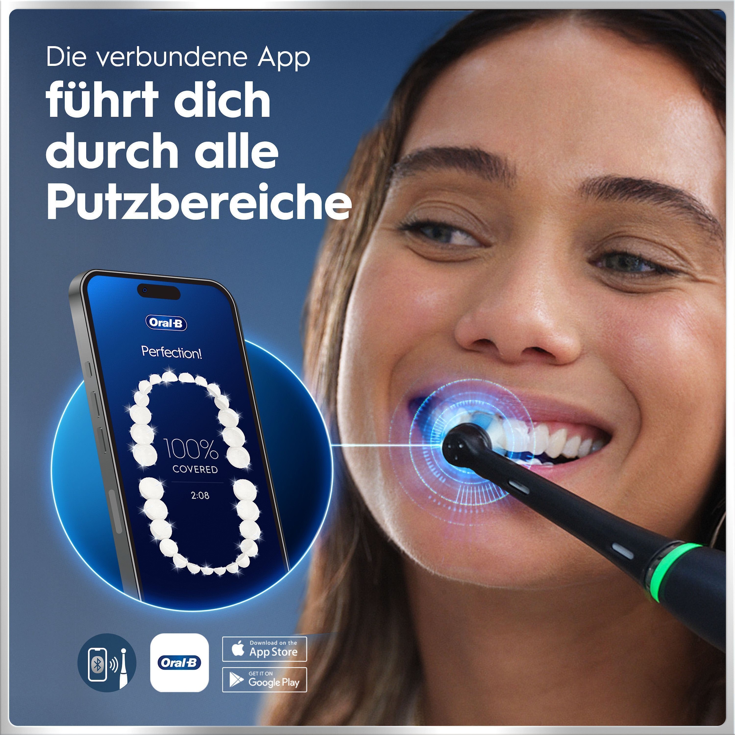 Oral-B Elektrische Zahnbürste »iO 6« 2 Stk. Aufsteckbürsten mit Magnet-Technologie, Display, 5 Putzmodi, Reiseetui