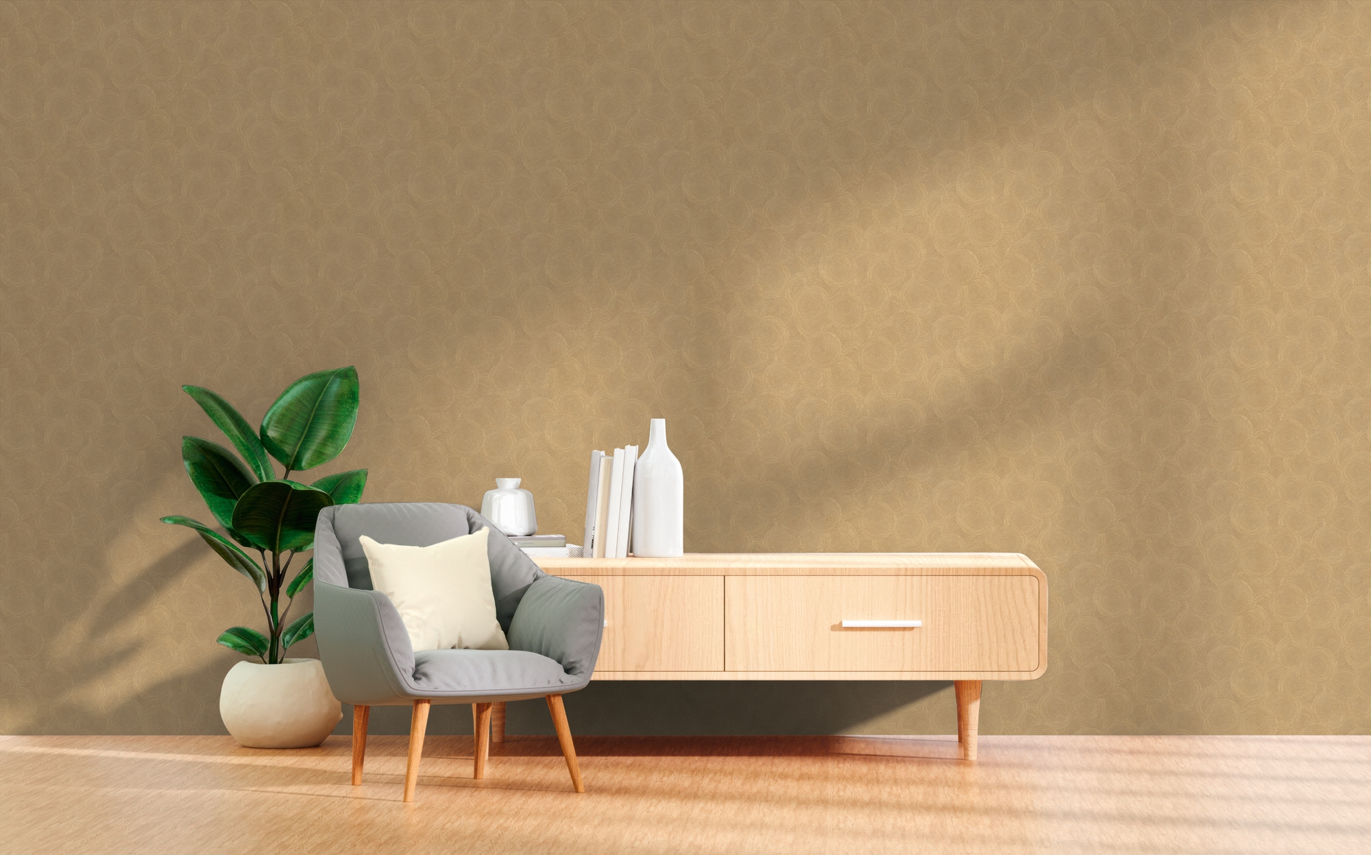 A.S. Création Vliestapete »mit kreisförmigem Muster Akzentwände« matt strukturiert Moderne Vliestapete mit dynamischem Kreis-Design