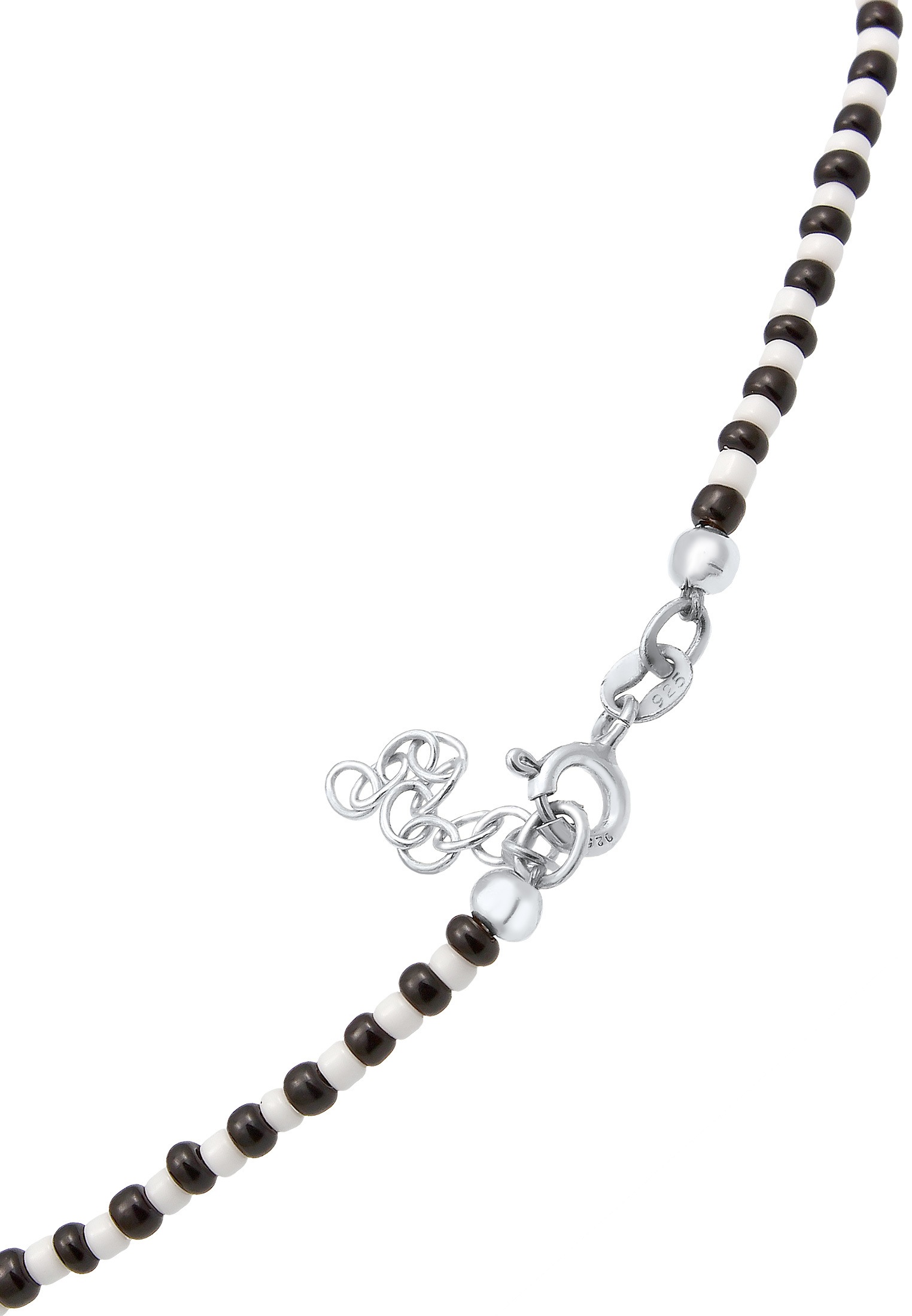 Elli Perlenkette »Barock Perle Glass Beads Schwarz Weiß 925 Silber«