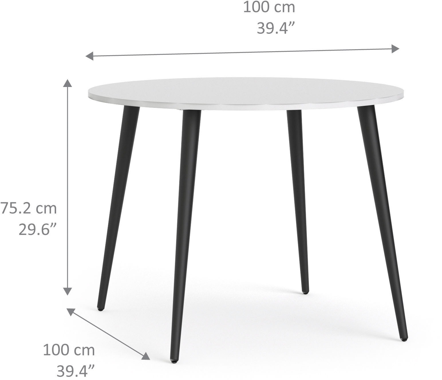 3. Bild von Home affaire Esstisch »Oslo«, mit massiven Eichenholzbeinen, Tischplatte, Breite 100 cm