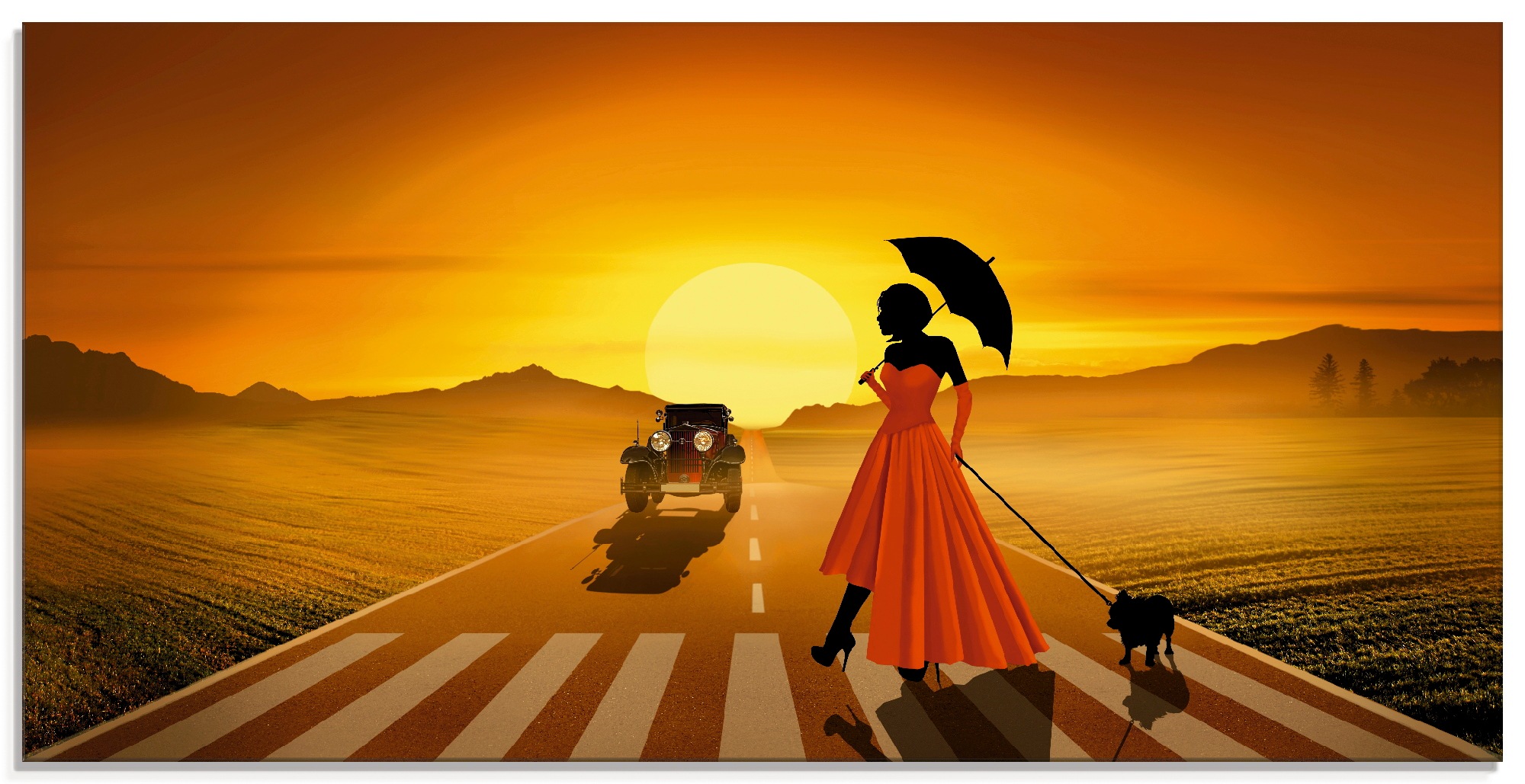 Artland Glasbild »Frau in rot«, Frau, (1 St.), in verschiedenen Größen günstig online kaufen