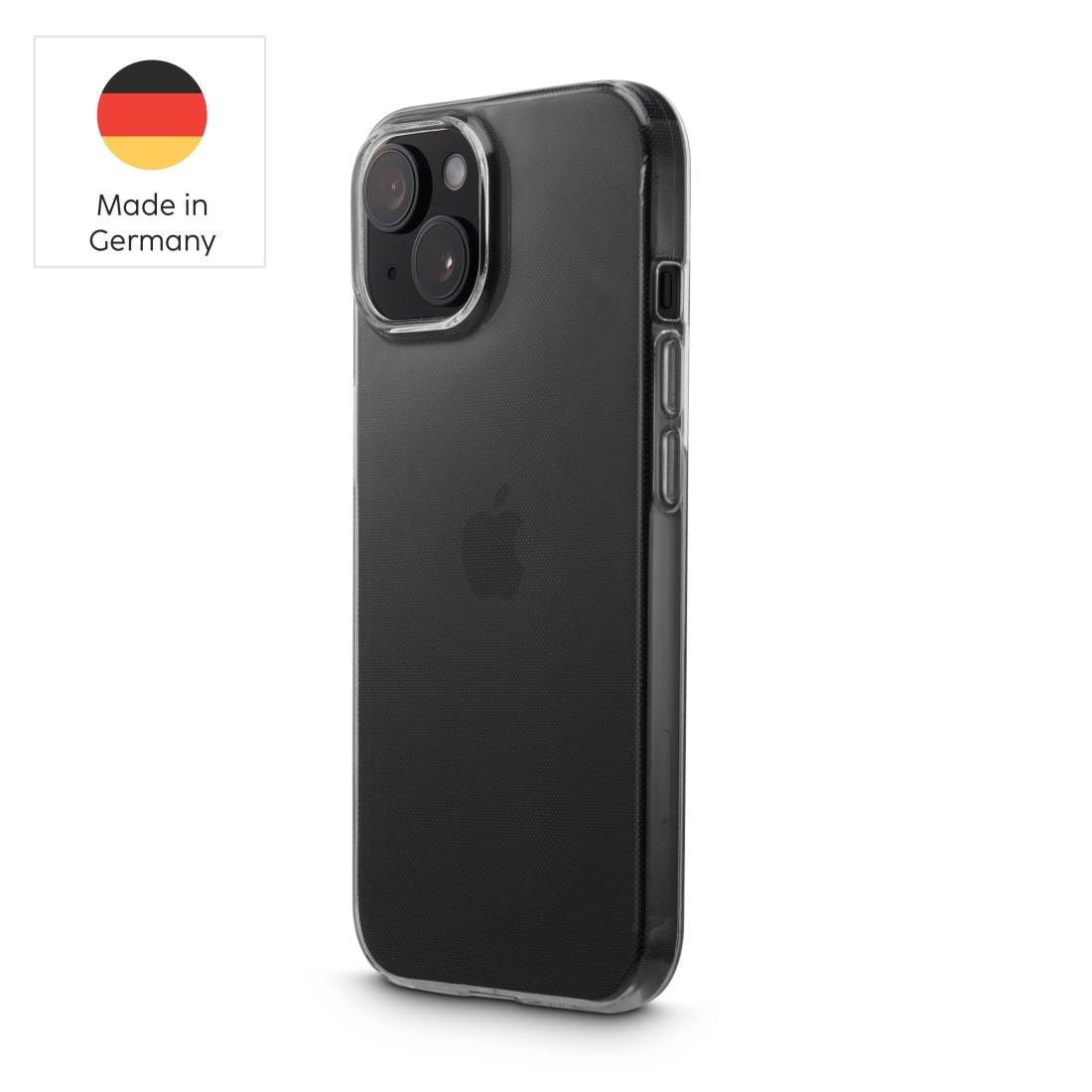 Hama Handyhülle »Handyhülle „Always Clear“ für iPhone 15 (kratzfest, ohne Vergilben)«, Apple iPhone 15, Anti-Rutsch-Oberfläche und bezogene Seitentasten