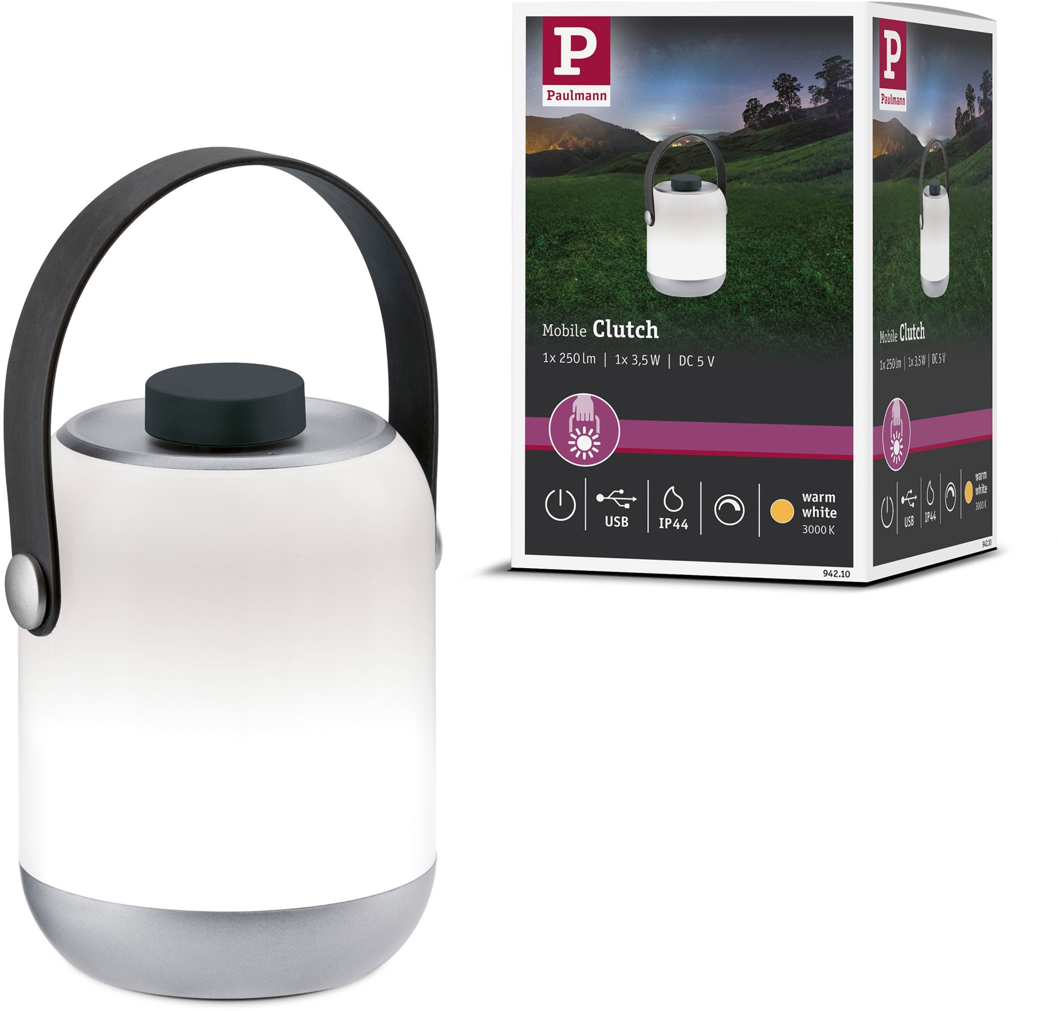 Paulmann Tischleuchte »Outdoor Mobile Tischleuchte Clutch IP44 3000K 1,6W 5 günstig online kaufen