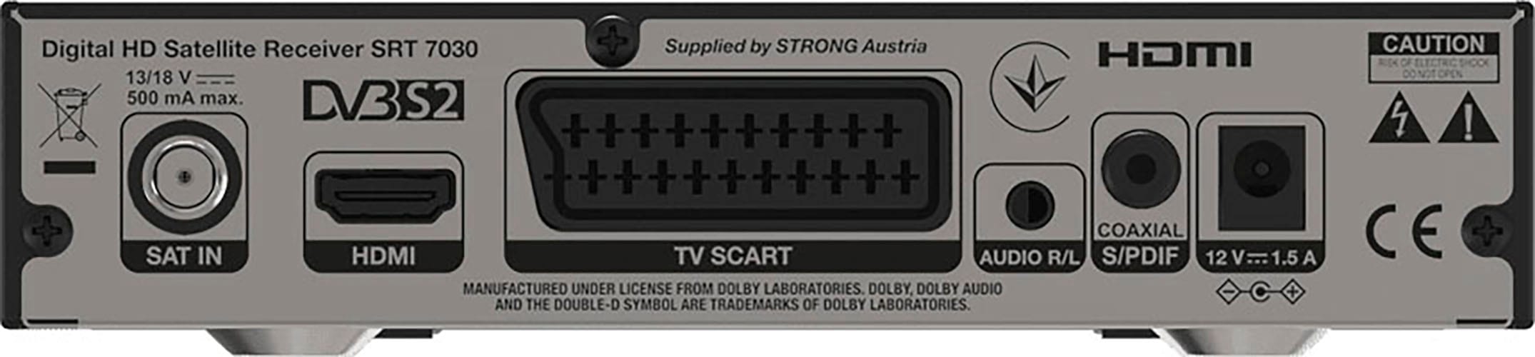 Strong Satellitenreceiver »SRT 7030«, (USB PVR Ready-Time-Shift-Automatischer Sendersuchlauf-EPG (elektronische Programmzeitschrift)-Kindersicherung)