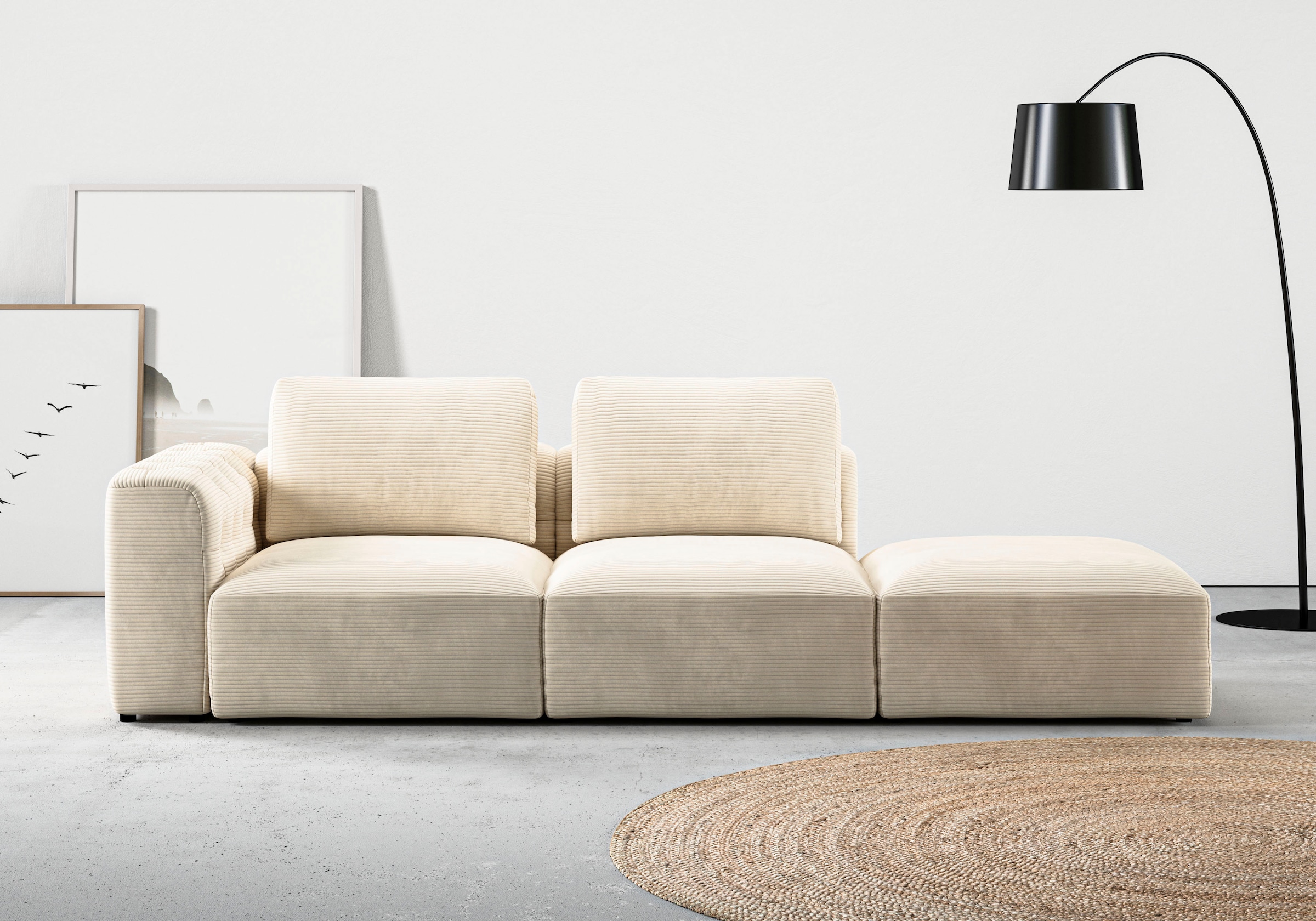 RAUM.ID Chaiselongue »Cushid«, Modul-Sofa, bestehend aus 2-Sitzer und Hocke günstig online kaufen