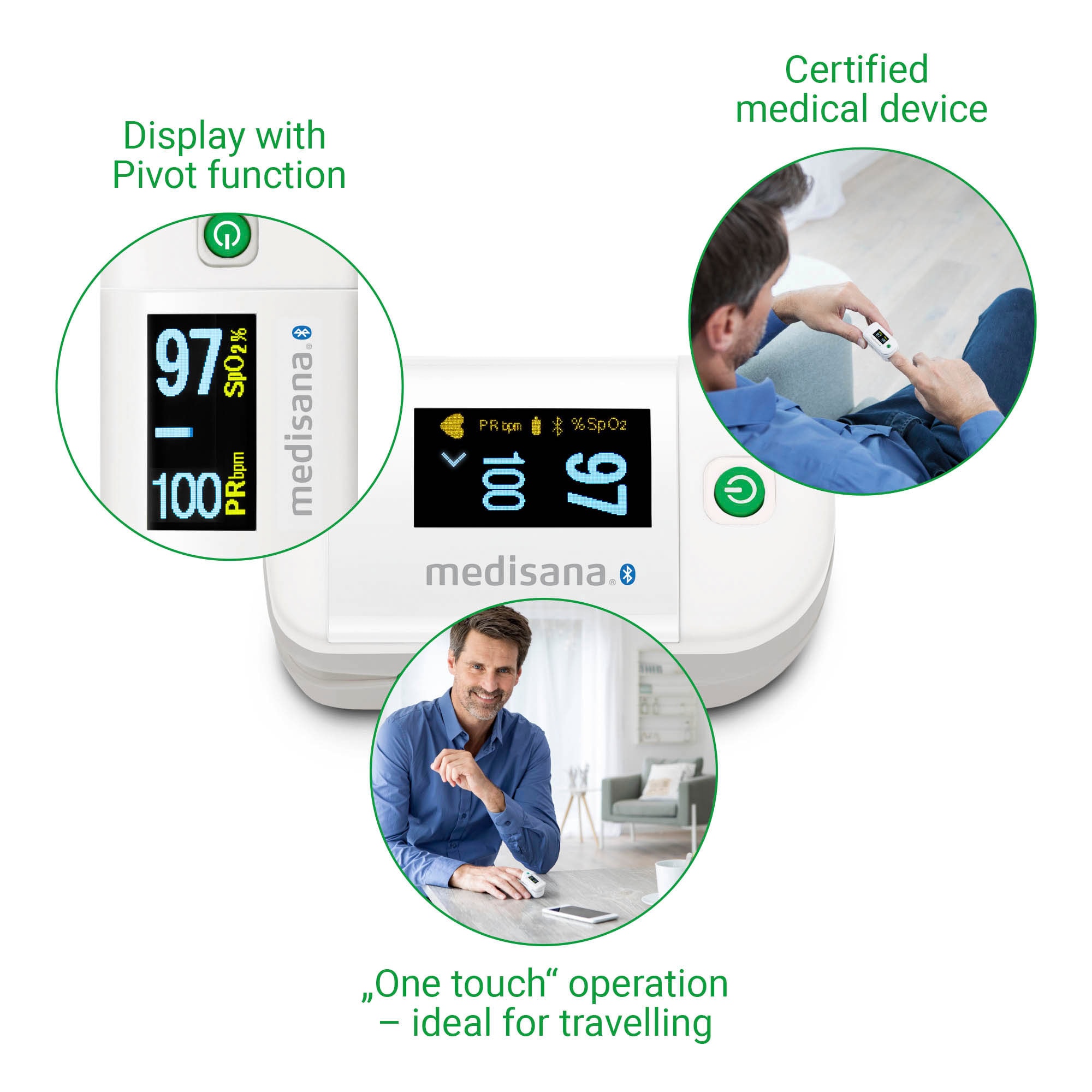 Medisana Pulsoximeter »PM 100«, Connect, Bluethooth