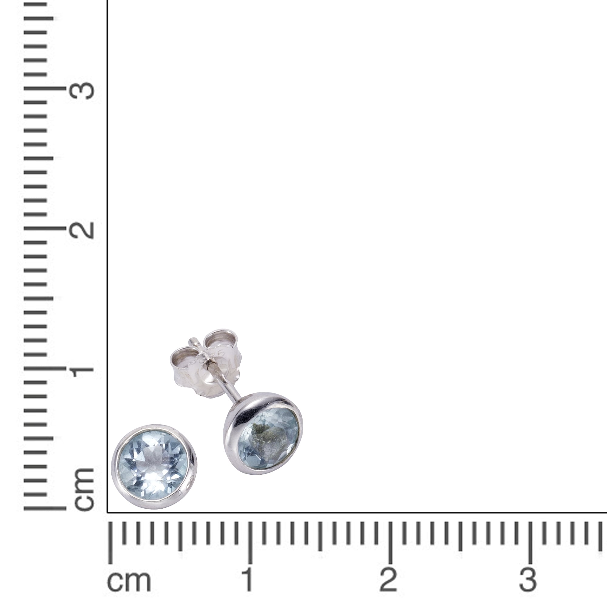 Zeeme Paar Ohrstecker »Silber 925 rhodiniert mit 2x Blautopas (beh.) 7,5mm«