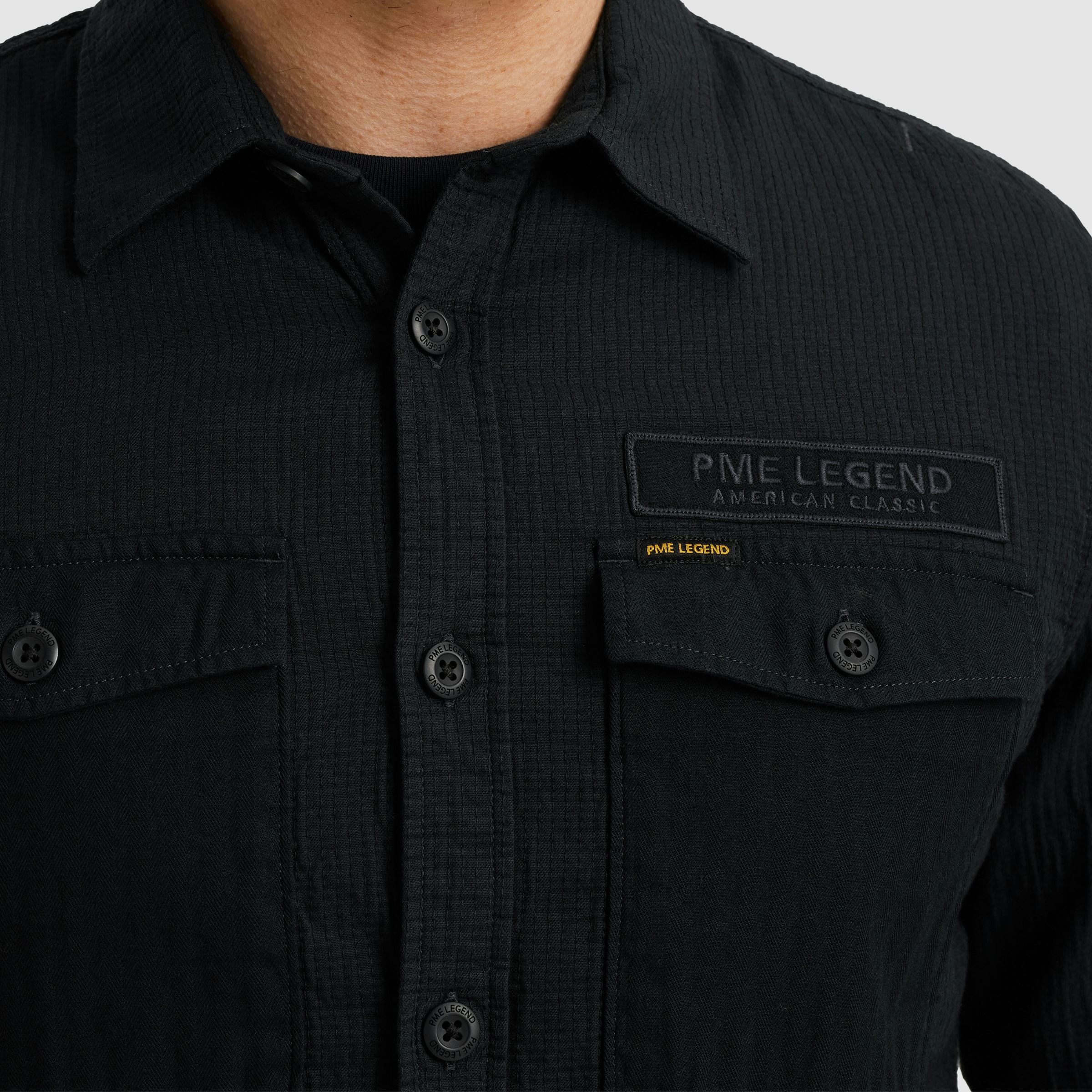 PME LEGEND Langarmhemd, mit Logo Stickerei