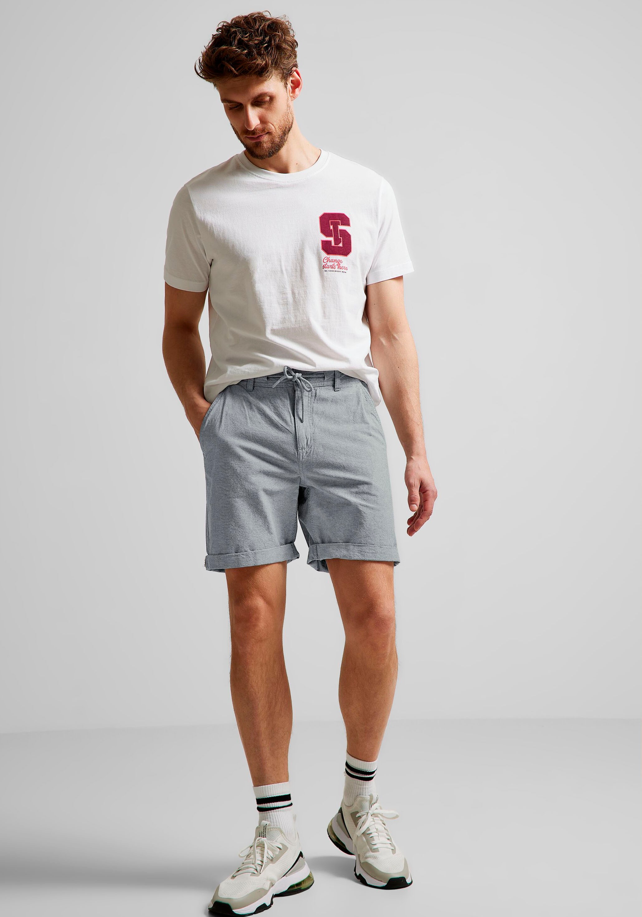 3. Bild von STREET ONE MEN Chinoshorts, mit umgeschlagenem Saum