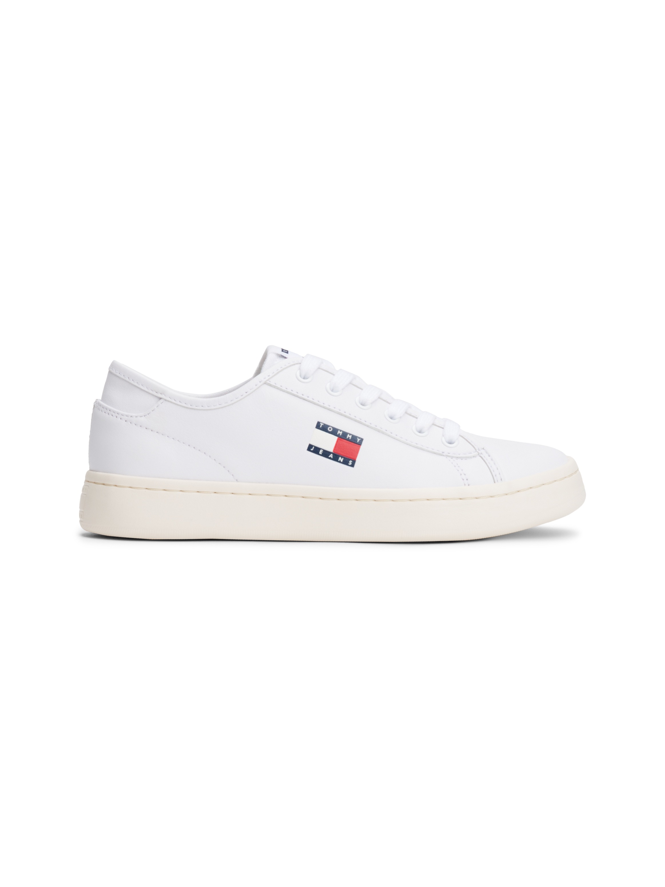 Tommy Jeans Plateausneaker »TJW LIGHTWEIGHT COURT SNEAKER«  , Freizeitschuh, Halbschuh, Schnürschuh mit plakativer Logoflag