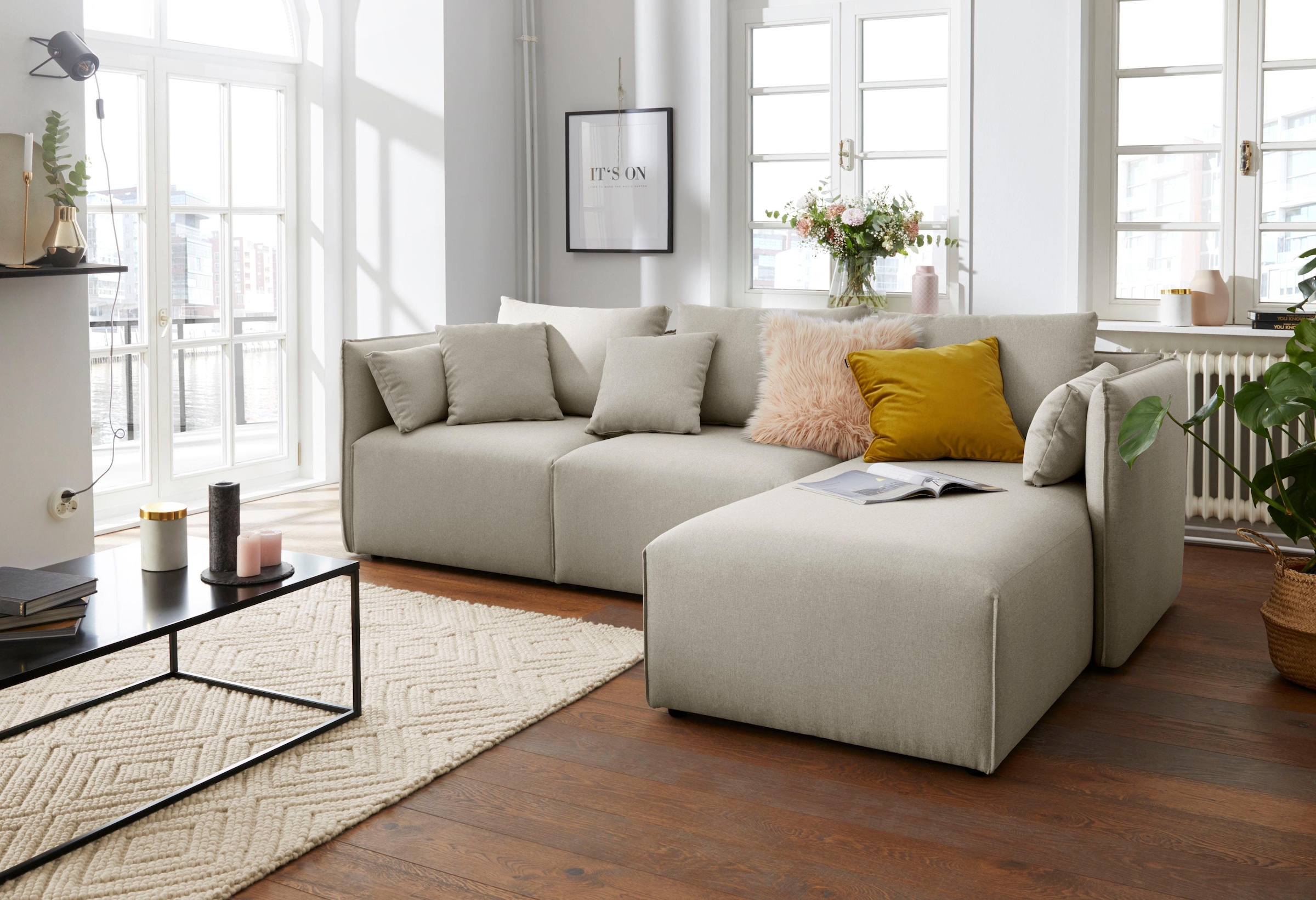 andas Ecksofa »Nöre«, (3 Teile), zusammengesetzt aus Modulen, in vielen Bezugsqualitäten und Farben