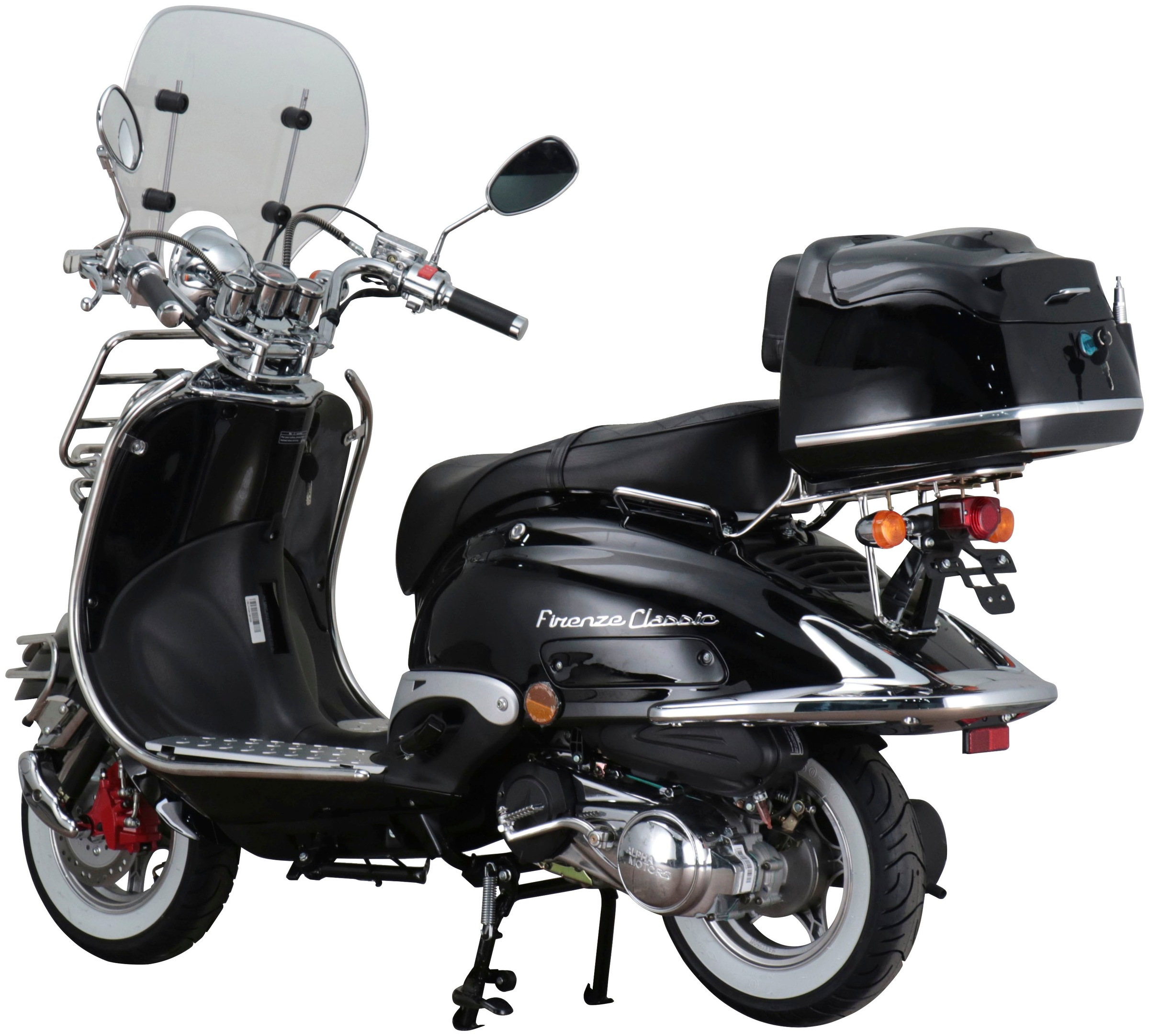 Alpha Motors Motorroller »Retro Firenze Classic«, 125 cm³, 85 km/h, Euro 5, 8,6 PS, (Komplett-Set), mit Lenkerschloss und Windschild