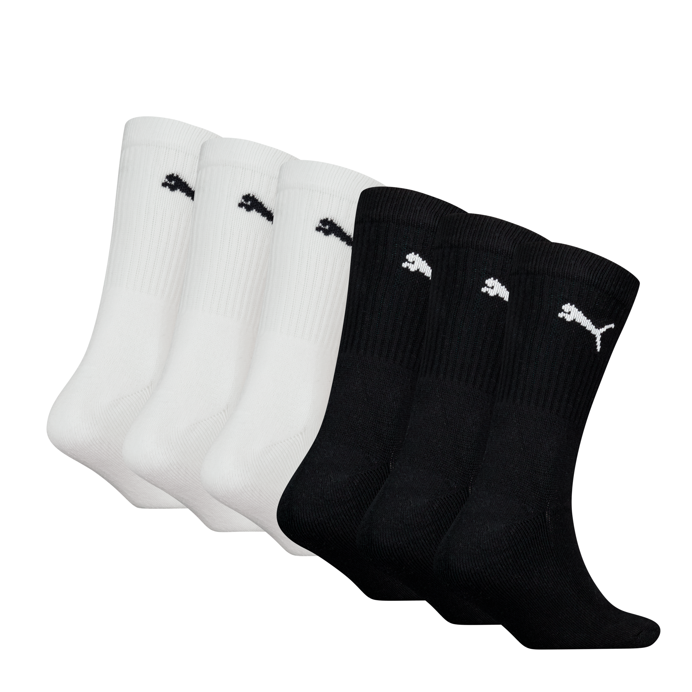PUMA Socken »PUMA JUNIOR CREW SOCK 6P ECOM« 6 Paar, 6 Paar tlg. gepolsterte Sohle für zusätzlichen Komfort