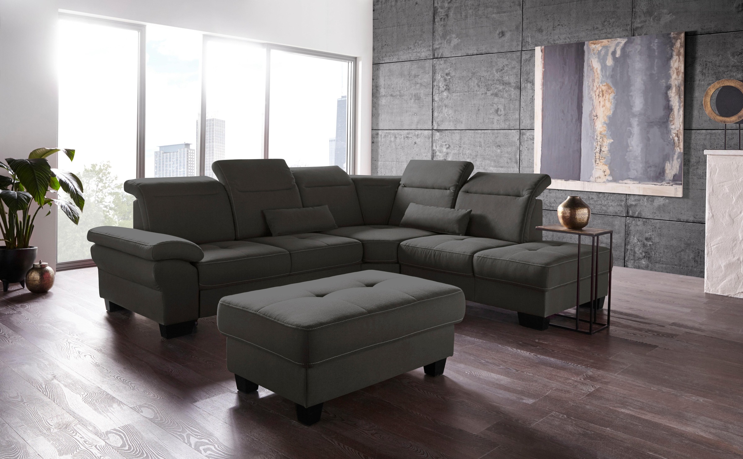 PLACES OF STYLE Ecksofa »Cornwall L-Form« incl. Sitztiefenverstellung, mit günstig online kaufen