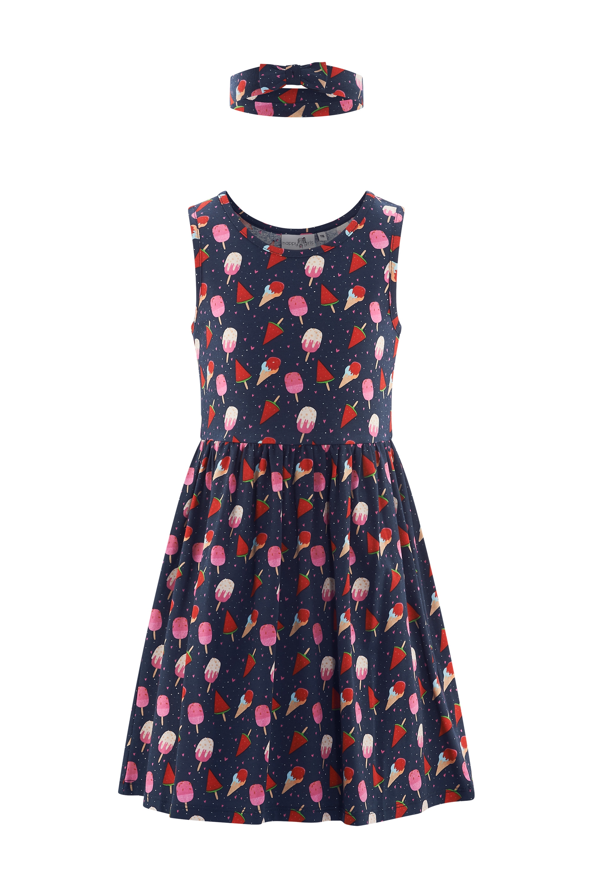 happy girls Jerseykleid Set, 2 tlg. tlg. mit süßem Haarband mit Schleifendetail