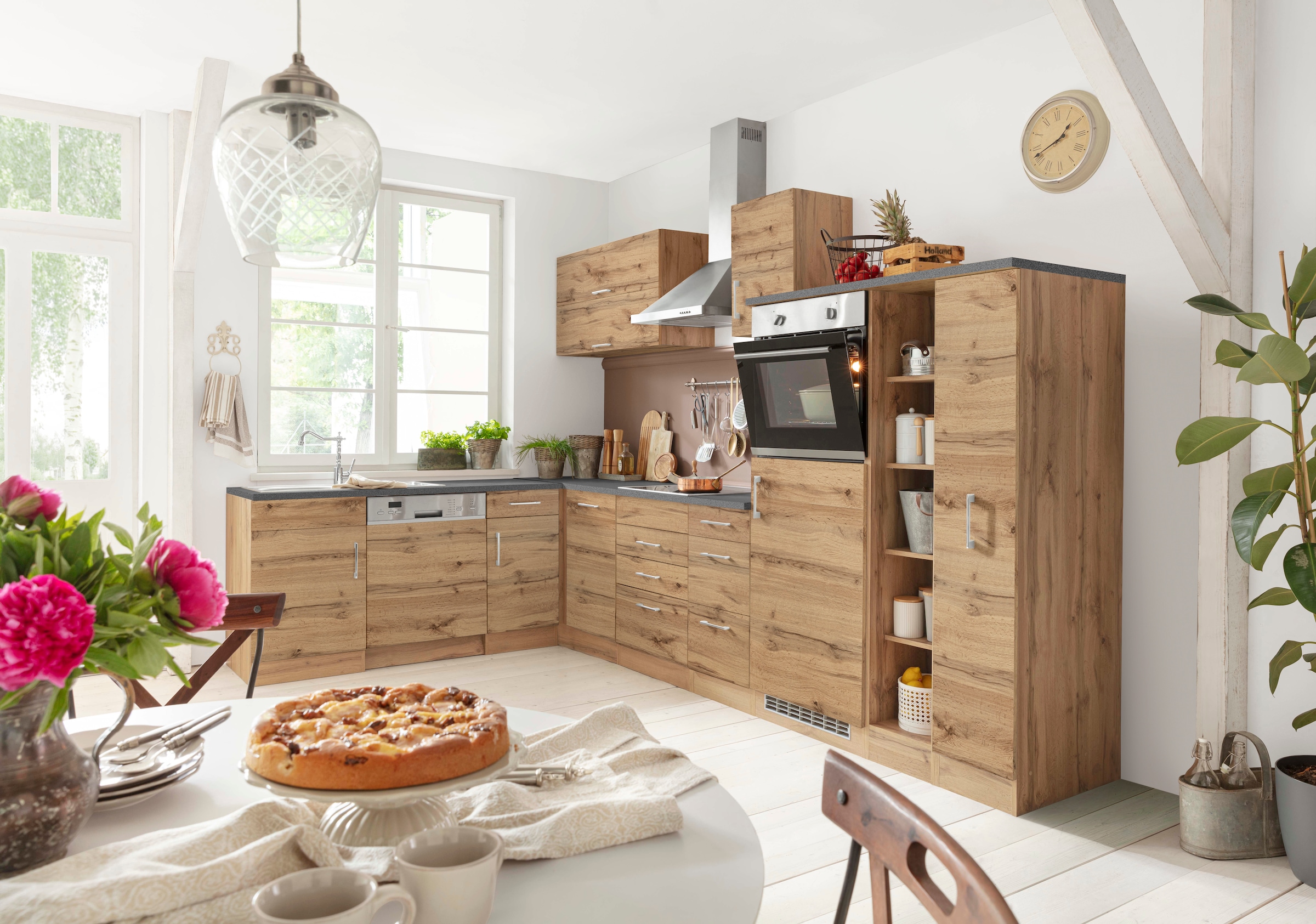 KOCHSTATION Winkelküche "KS-Colmar", mit E-Geräten, Stellbreite 210/330 cm günstig online kaufen