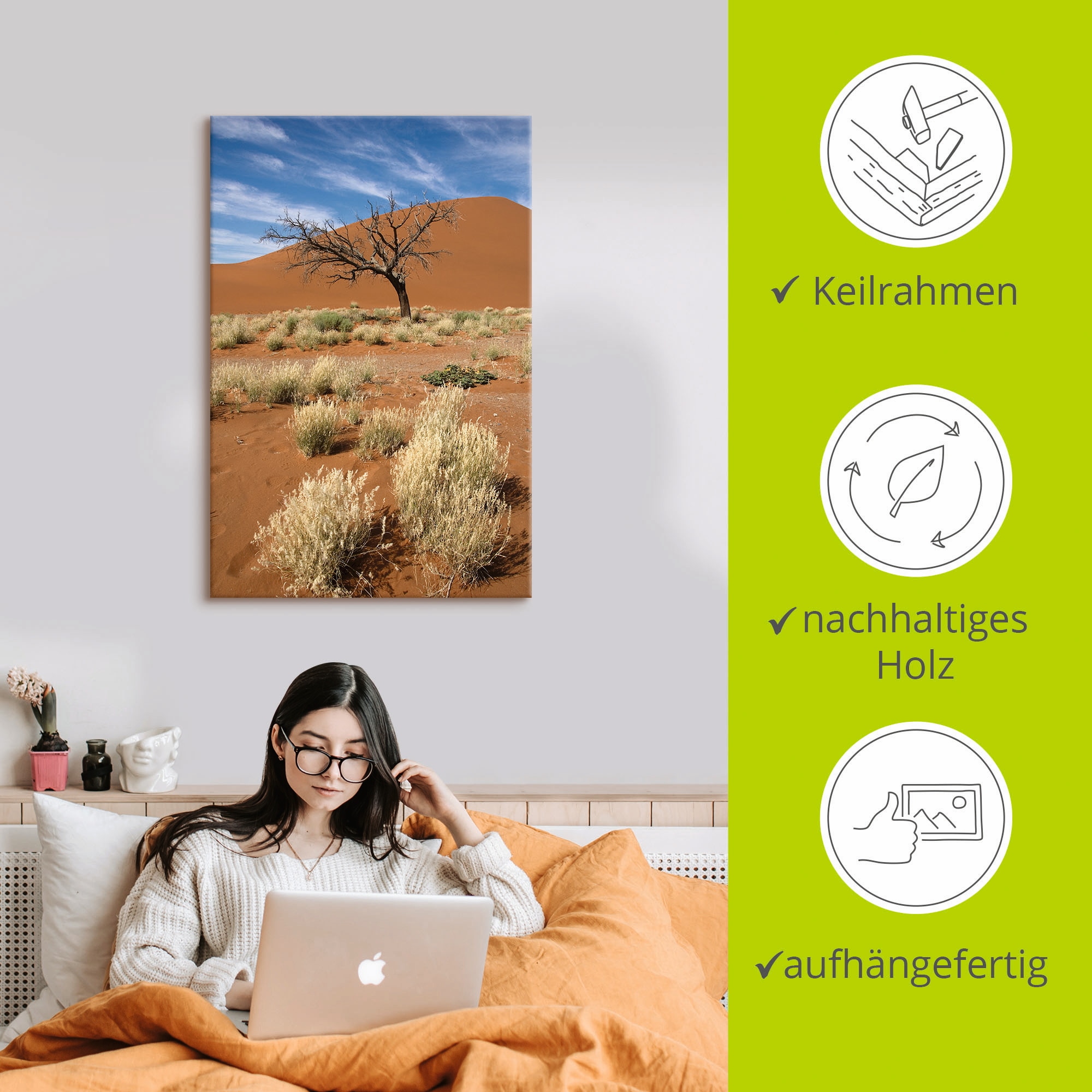 Artland Wandbild »Namib-Wüste 2«, Afrika, (1 St.), als Leinwandbild, Poster in verschied. Größen