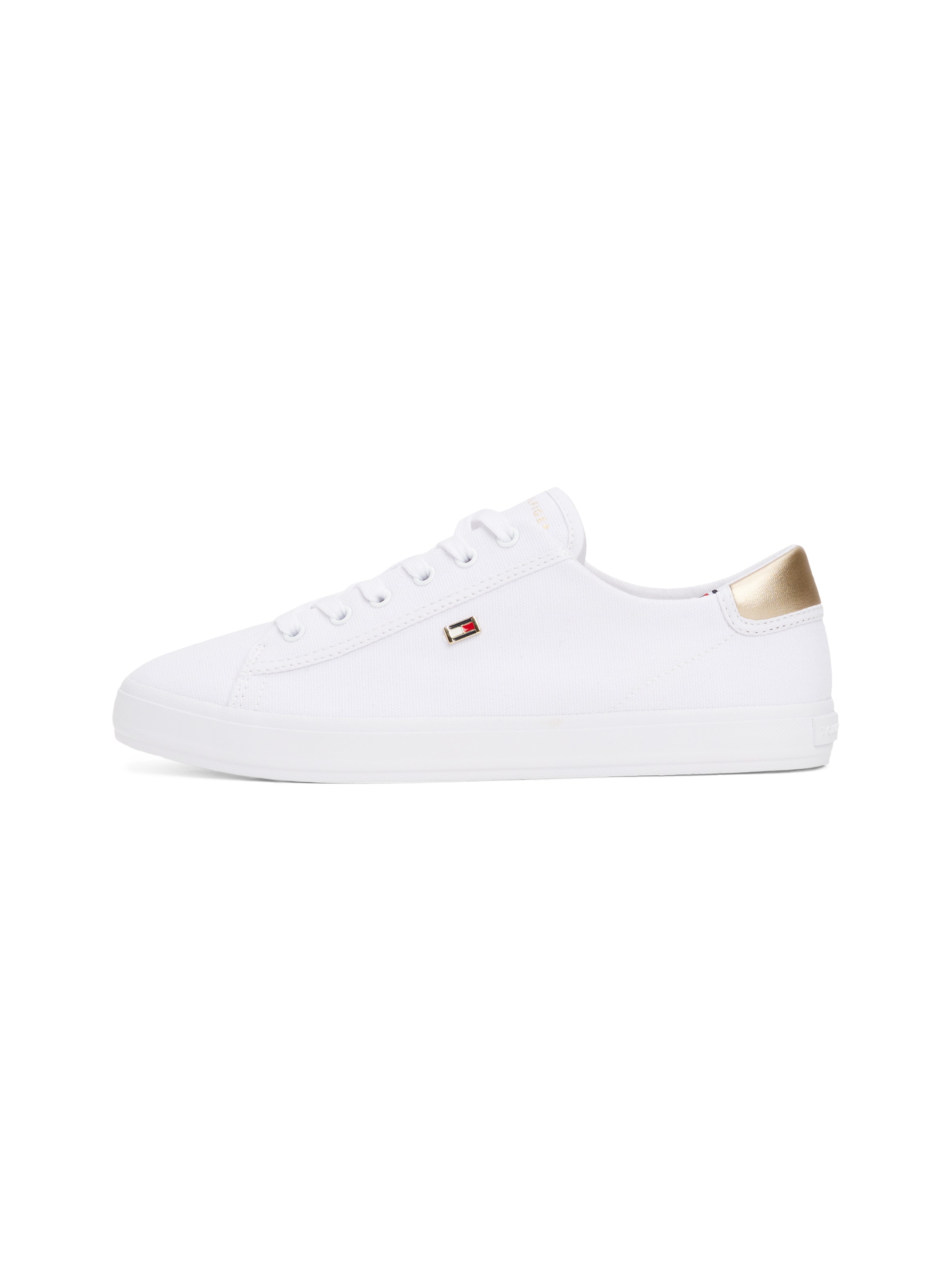 Tommy Hilfiger Plateausneaker »VULC CANVAS LACE UP SNEAKER«, Freizeitschuh, Halbschuh, Schnürschuh, in schmaler Form