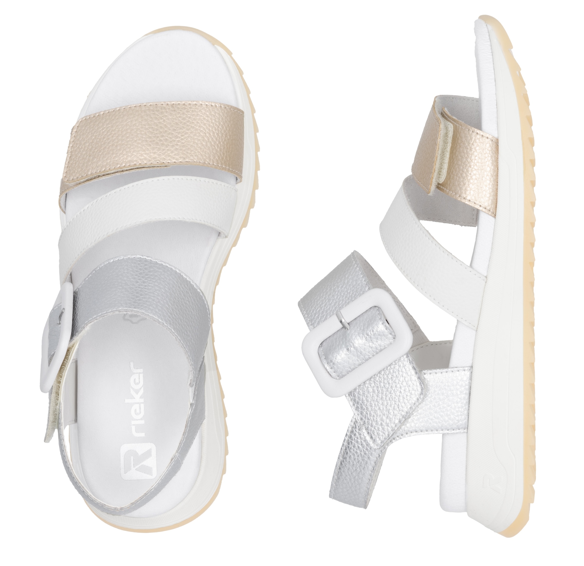 RIEKER Sport Riemchensandale, Sommerschuh, Klettschuh, Outdoorsandale mit weichem Fußbett