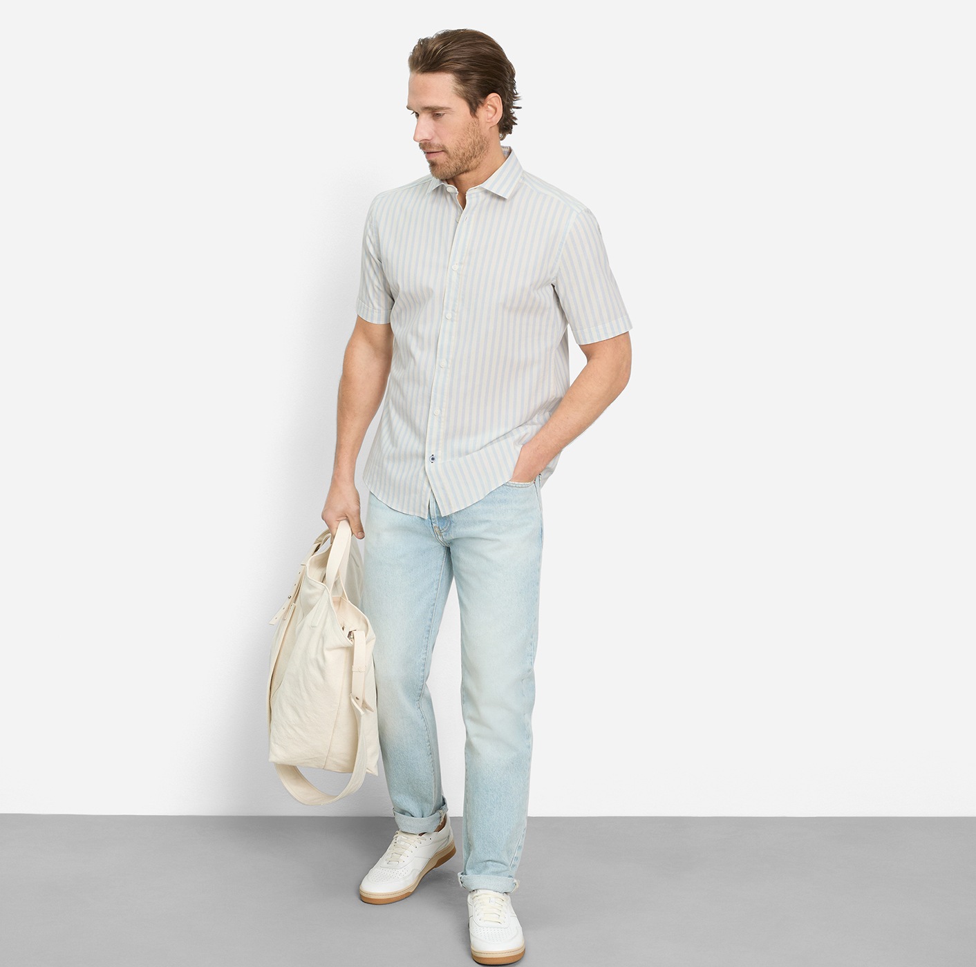 OLYMP Kurzarmhemd fein gestreift