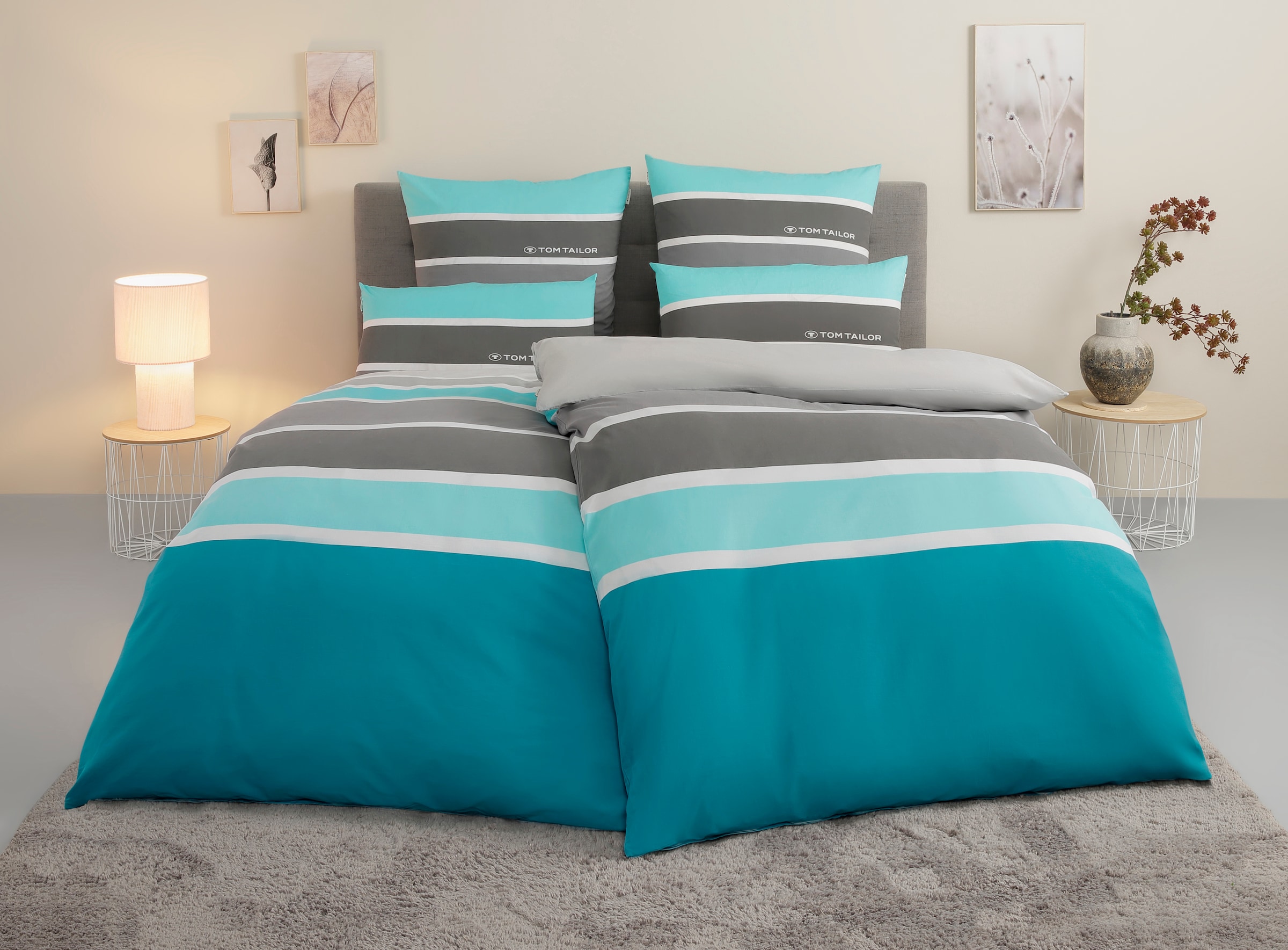 TOM TAILOR HOME Bettwäsche »Felix in Gr. 135x200 oder 155x220 cm«, mit GRAT günstig online kaufen