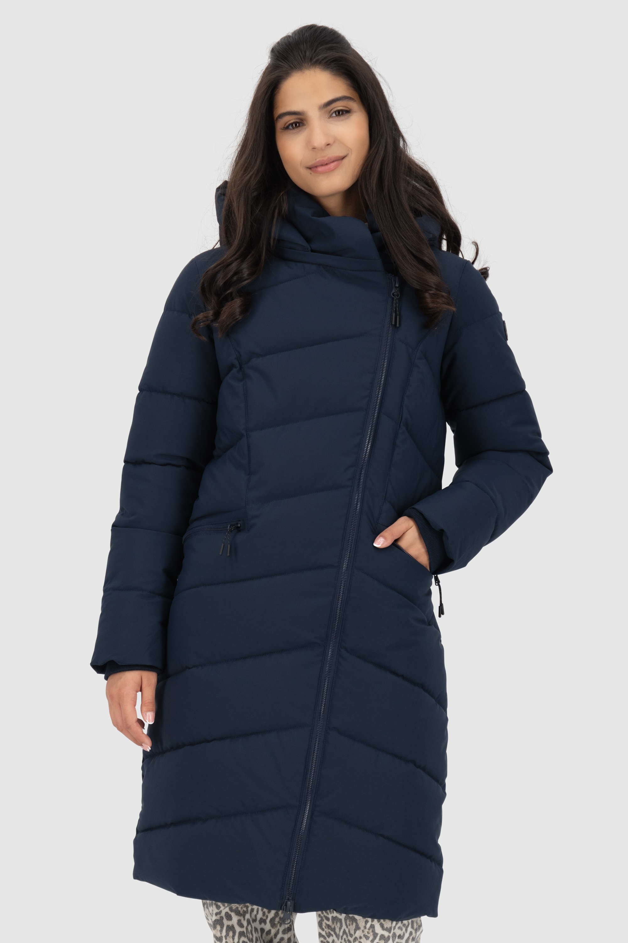 Alife & Kickin Winterjacke »Damen NimaAK A«, mit Kapuze, in Wickeloptik mit abnehmbarer Kapuze und gefütterten Fronttaschen