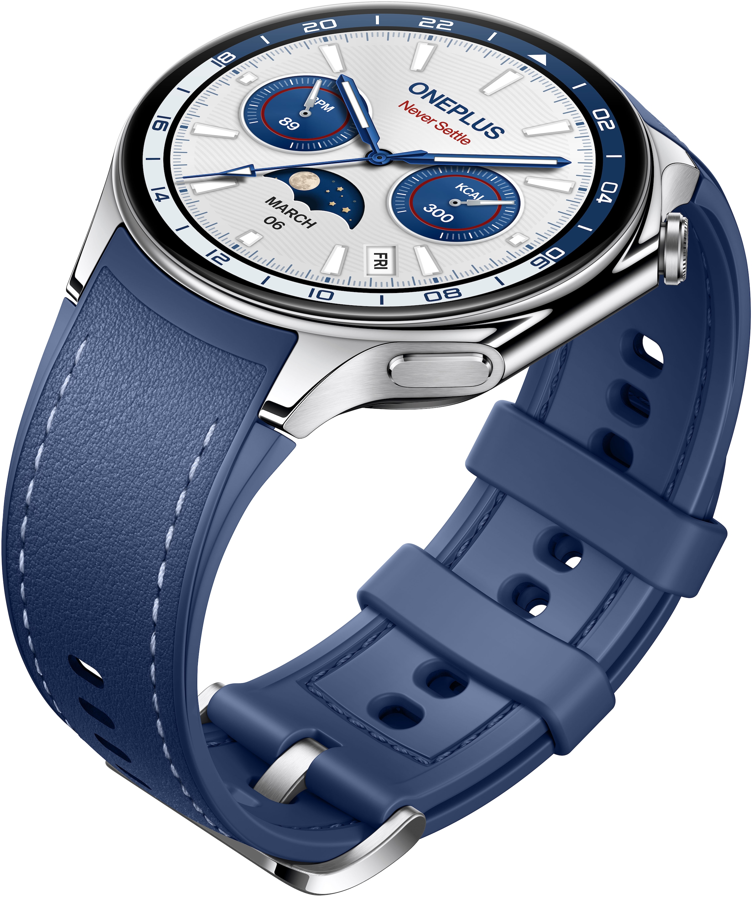 OnePlus Smartwatch »Watch 2 Nordic Blue Edition«(/ 1,43 ″) Wear OS 4 + RTOS