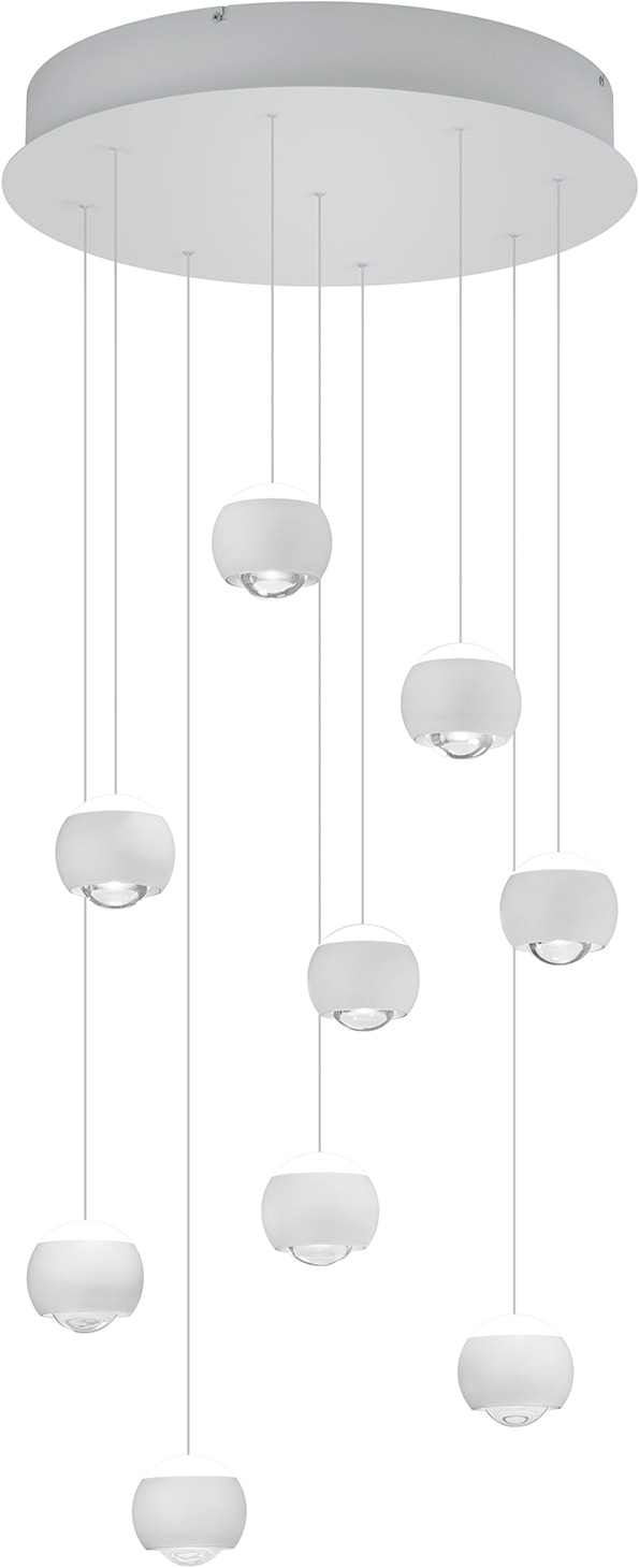Musterring LED Pendelleuchte »CANNON, 9-flammige LED Hängelampe 5W 500Lumen 2300-4000K CCT« LED-Board 1 Stk. Farbwechsler | warmweiß - kaltweiß mit Fernbedienung, stufenlos höhenverstellbar max 195cm dimmbar Memory