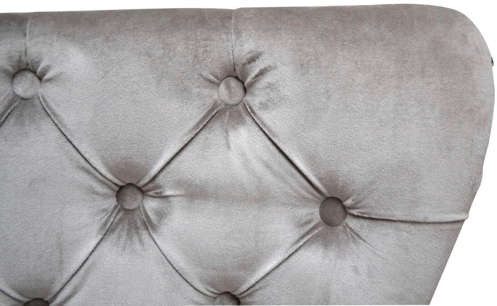 Leonique Stuhl »Cassy«, (Set), 2 St., Samtvelours, Polsterstuhl, silbergrauer Velour, Ziernägel, 50x62x101