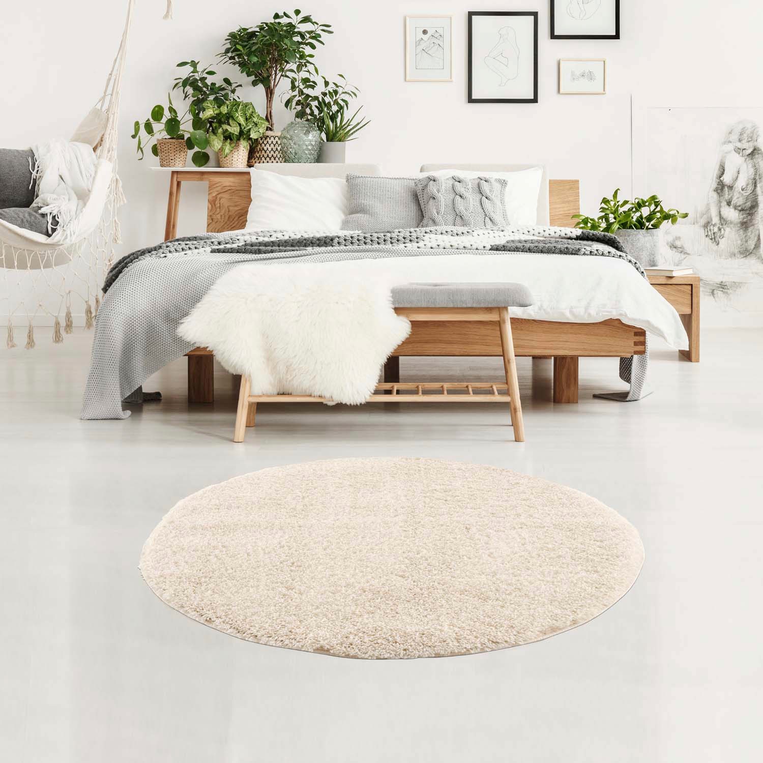 Carpet City Hochflor-Teppich »Pulpy 100«, rund, 30 mm Höhe, besonders weich günstig online kaufen